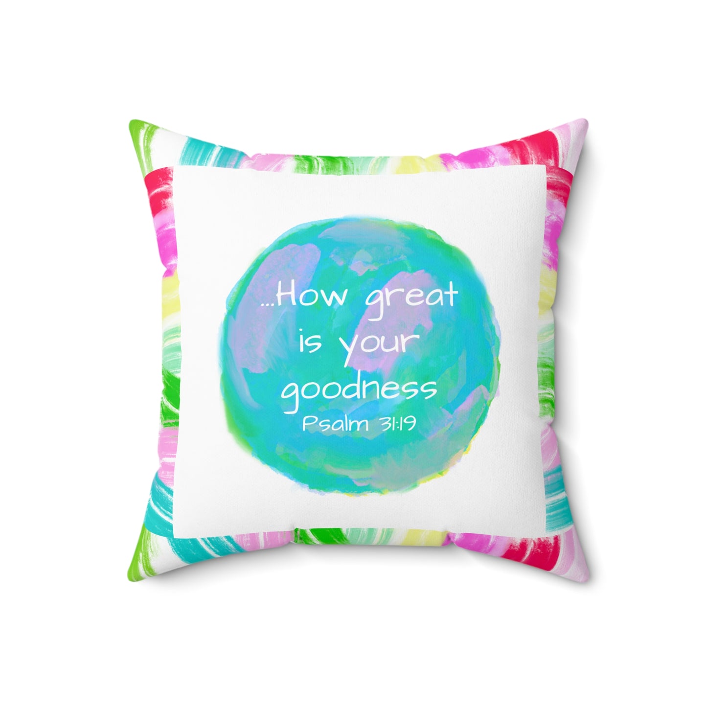 Mega Dot Polyester Square Pillow How great is your goodness Birds
