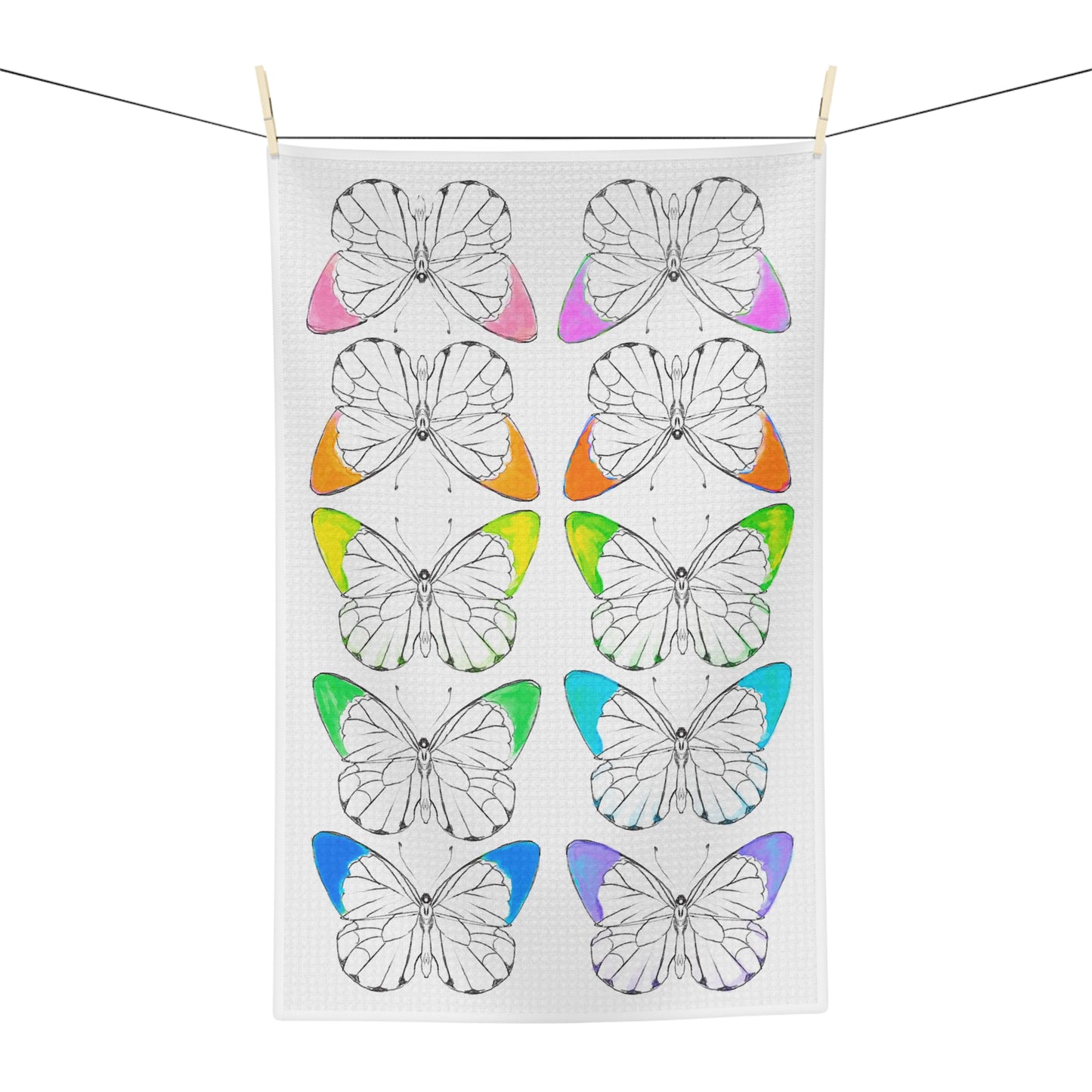 Dish Towels Microfiber Rainbow Butterflies