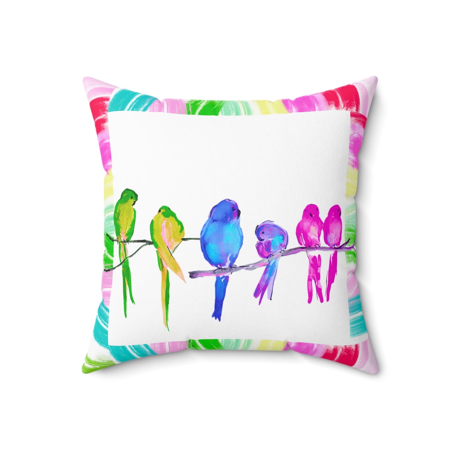 Mega Dot Polyester Square Pillow Be still and know that I am God Birds