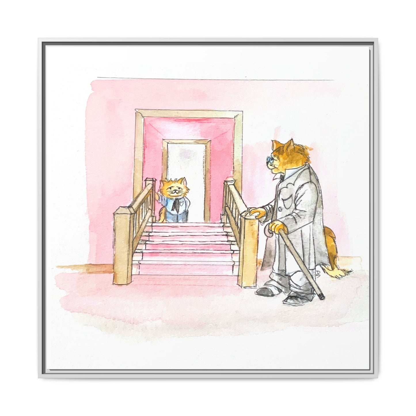 Kitty Fun Matte Canvas Framed