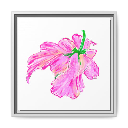 Wall Art Dancing Tulips Matte Canvas, Framed (Multi-color) Pink