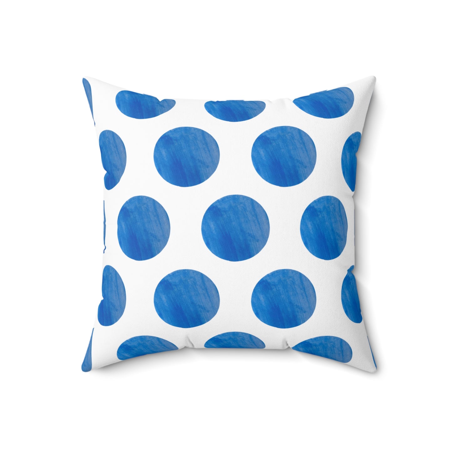 Polka Dot Palette Polyester Square Pillow Blue