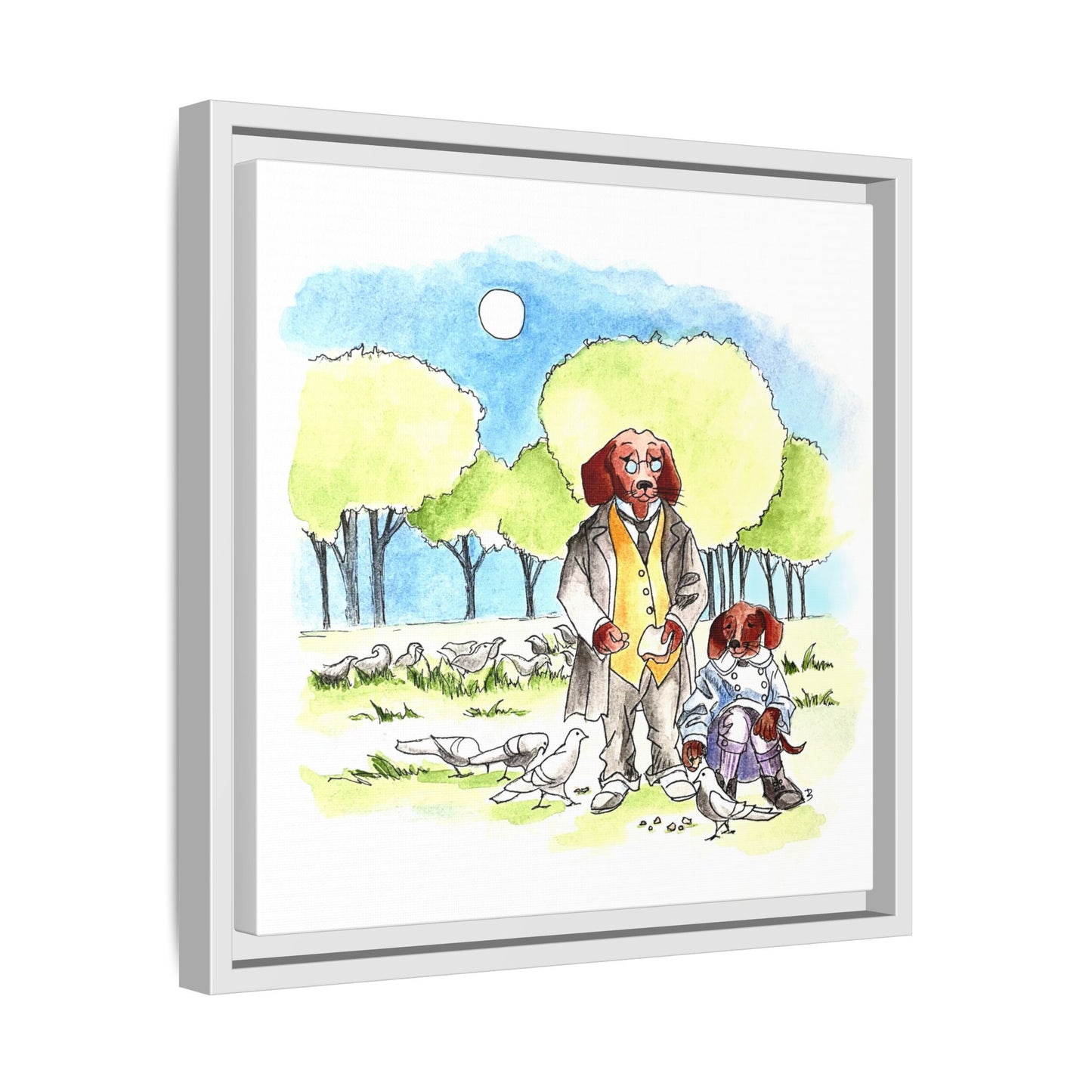 Dogi Fun Matte Canvas Framed