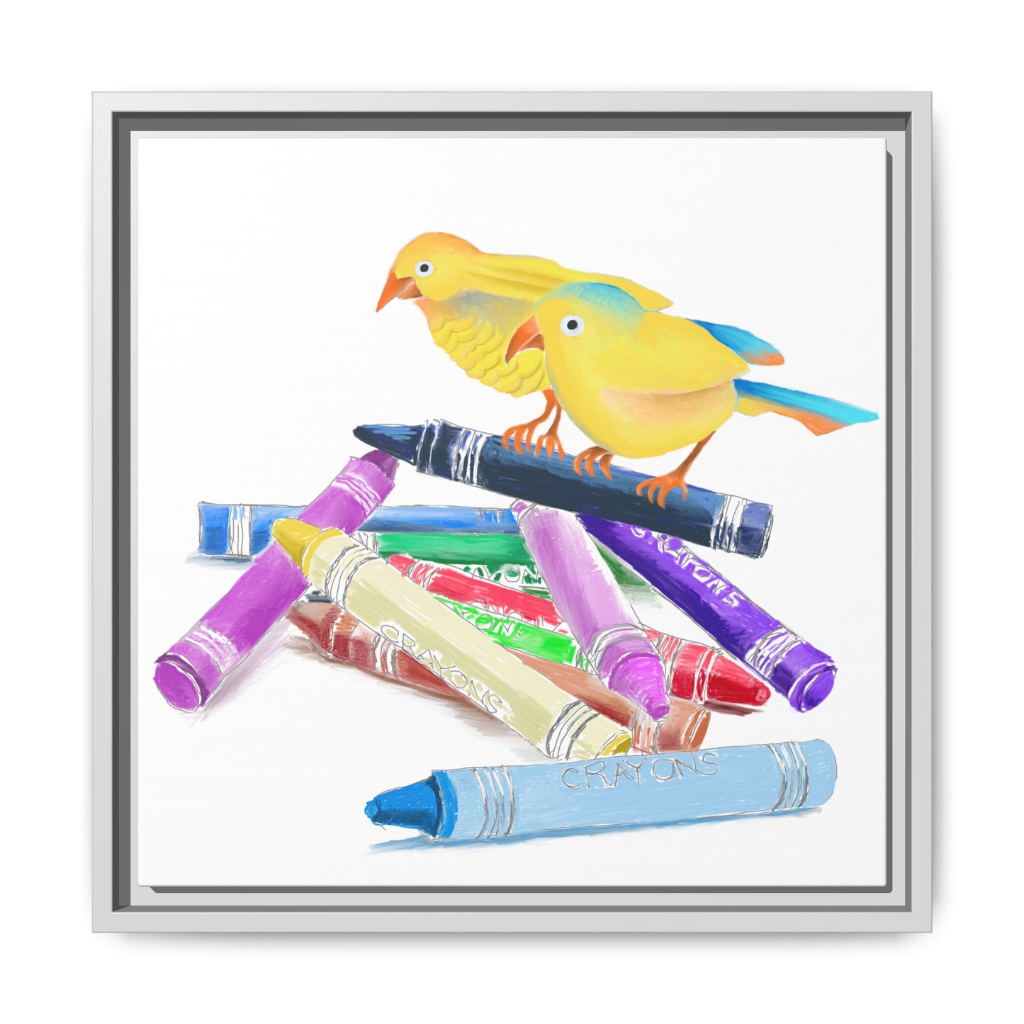 Jolly Birds Matte Canvas Framed