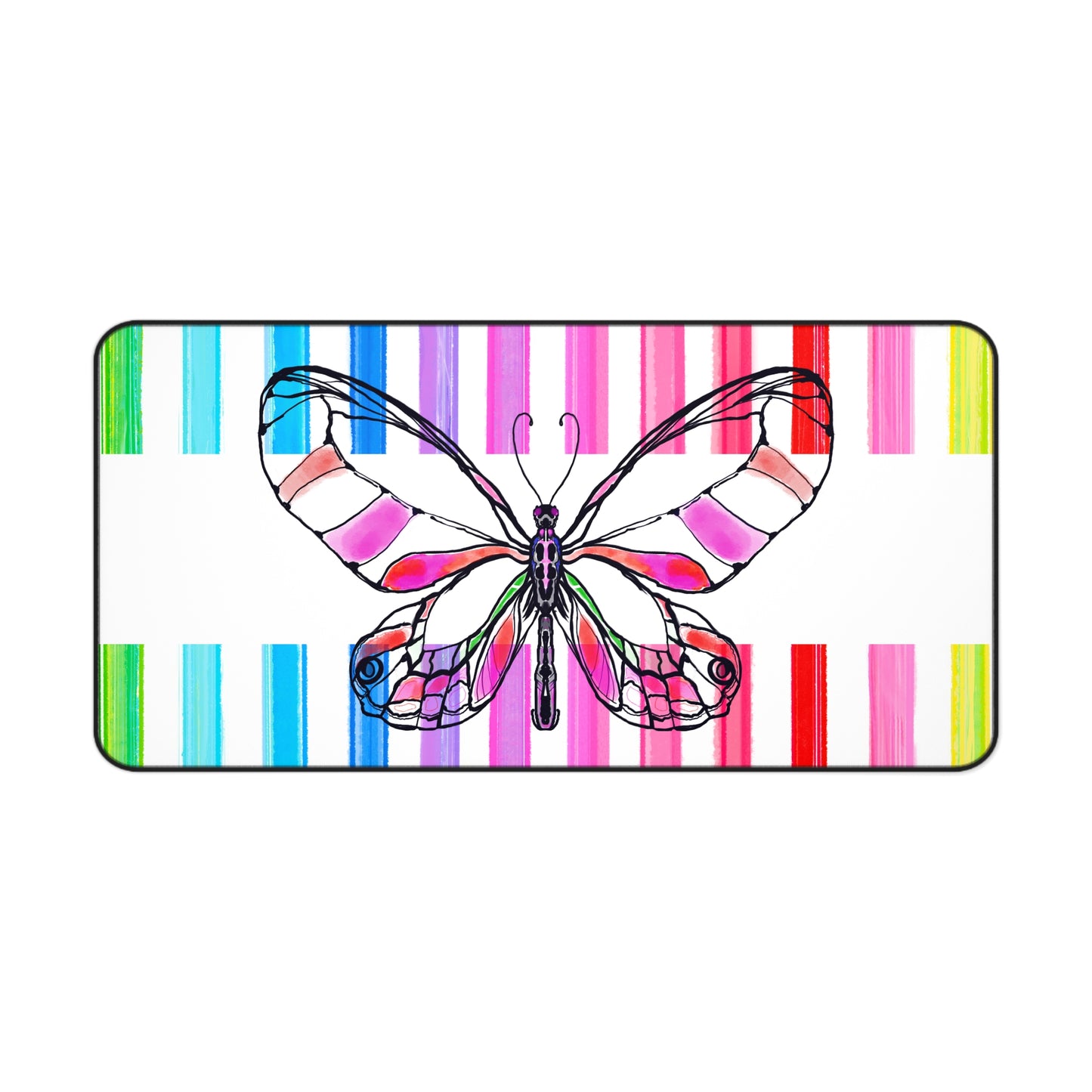 Office Flutterstripe Desk Mat with Multi-color Stripes