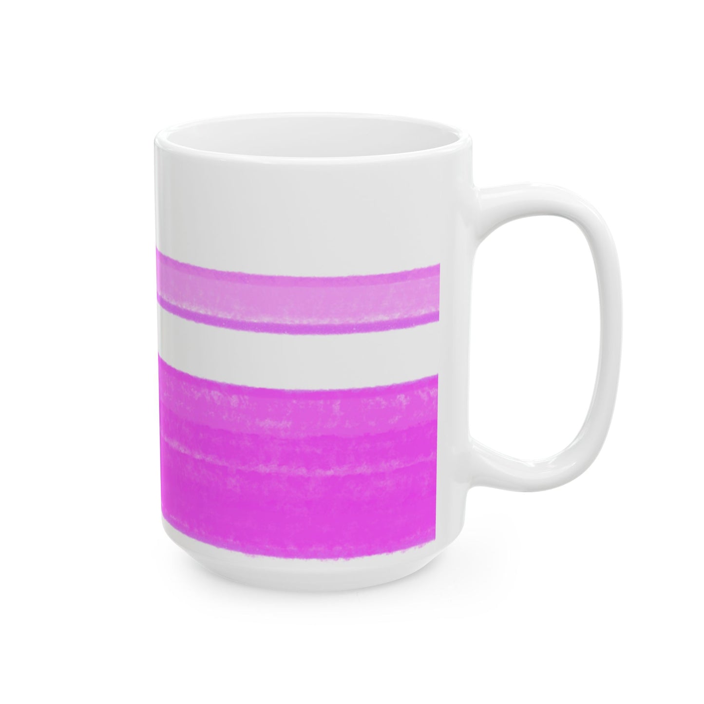 Mega Stripe Kitty Butterfly Flutter Ceramic Mug Purplish Pink