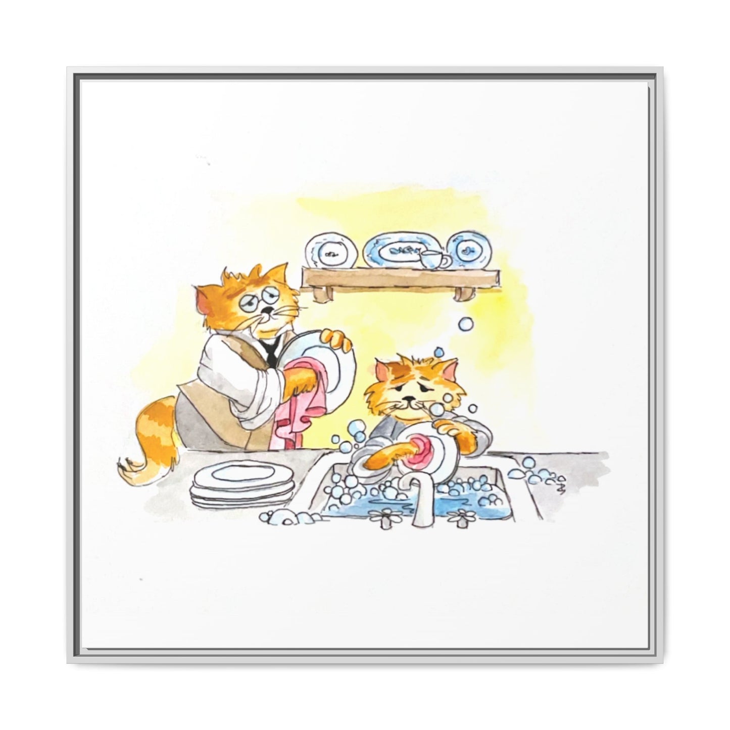Kitty Fun Matte Canvas Framed