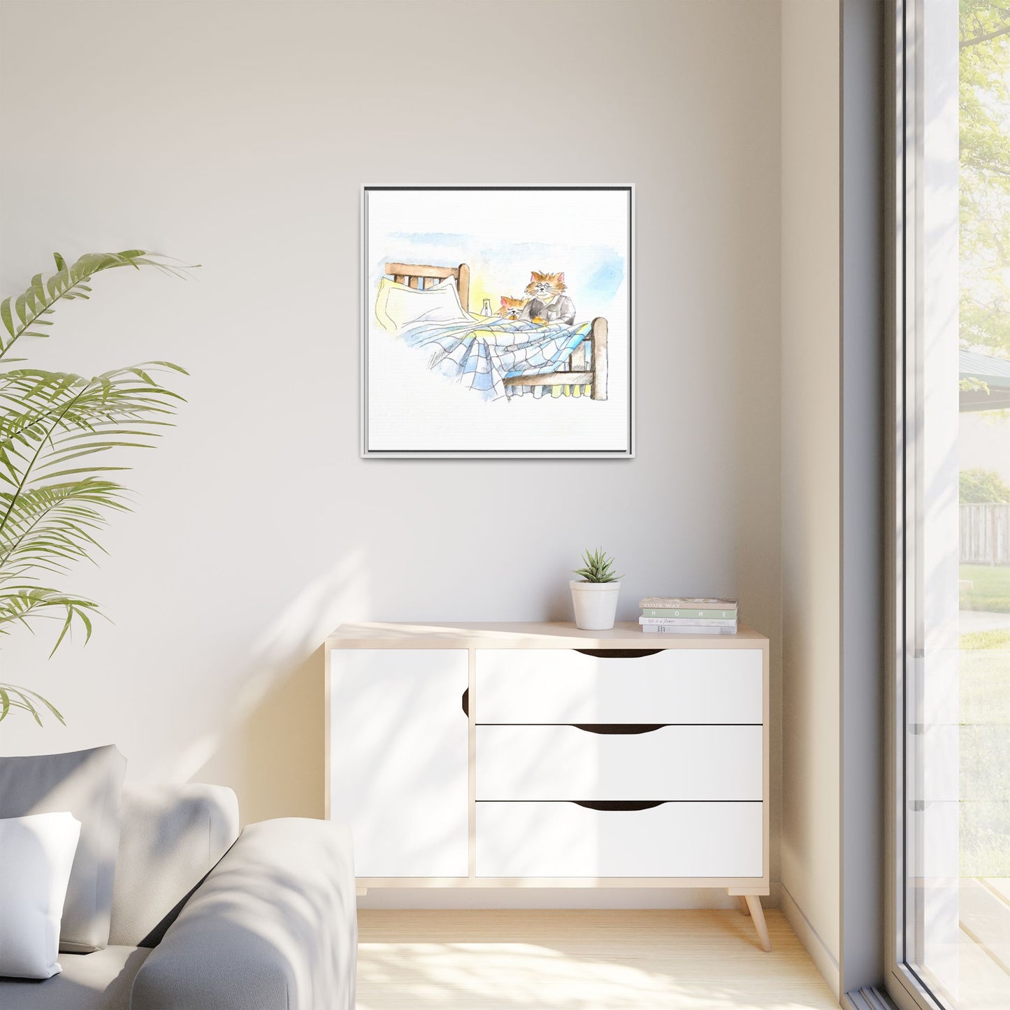 Kitty Fun Matte Canvas Framed