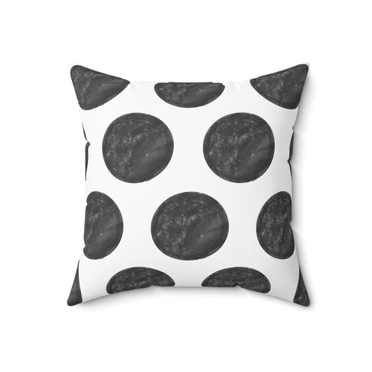 Polka Dot Palette Polyester Square Pillow black