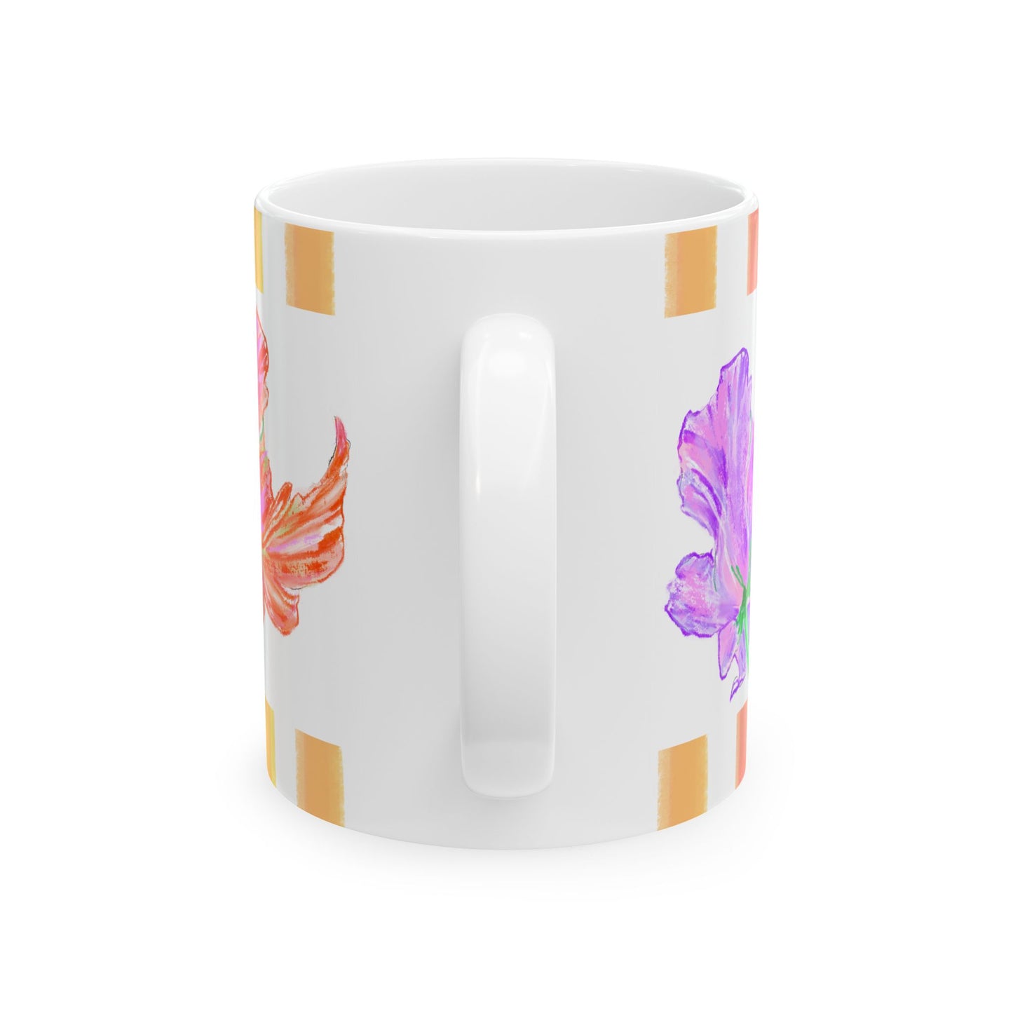 Tulip Love Ceramic Mug, (11oz, 15oz)  Purple, Orange