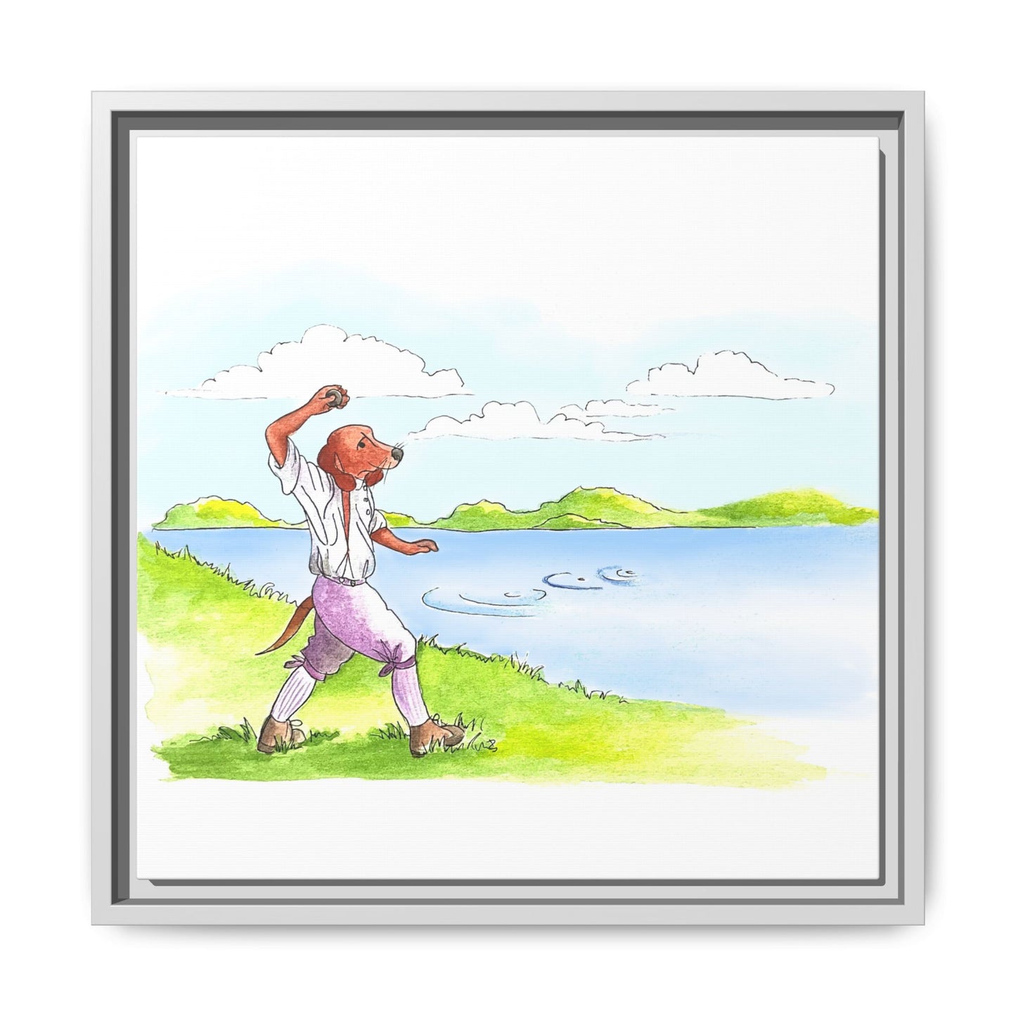 Dogi Fun Matte Canvas Framed