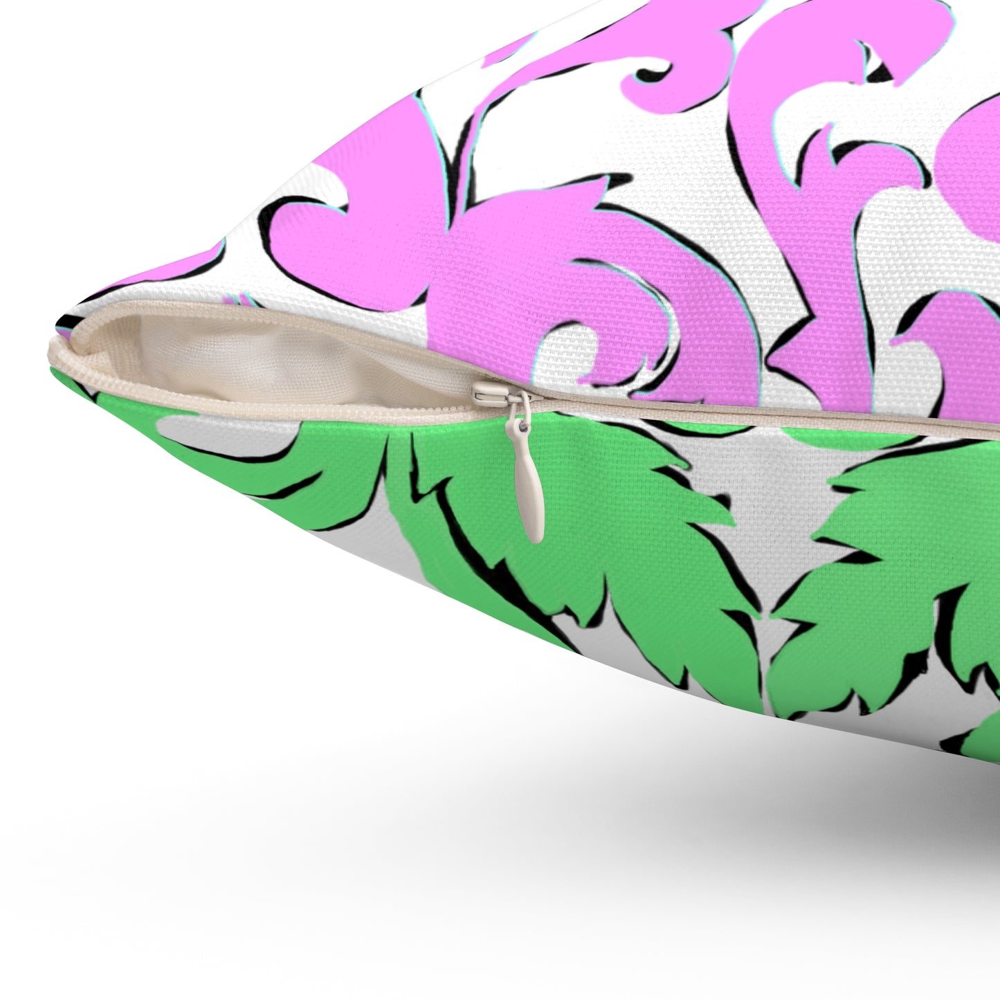 Scrollwork Polyester Square Pillow "Love the Lord..."