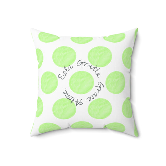 Polka Dot Joy Polyester Square Pillow "Sola Gratia…”