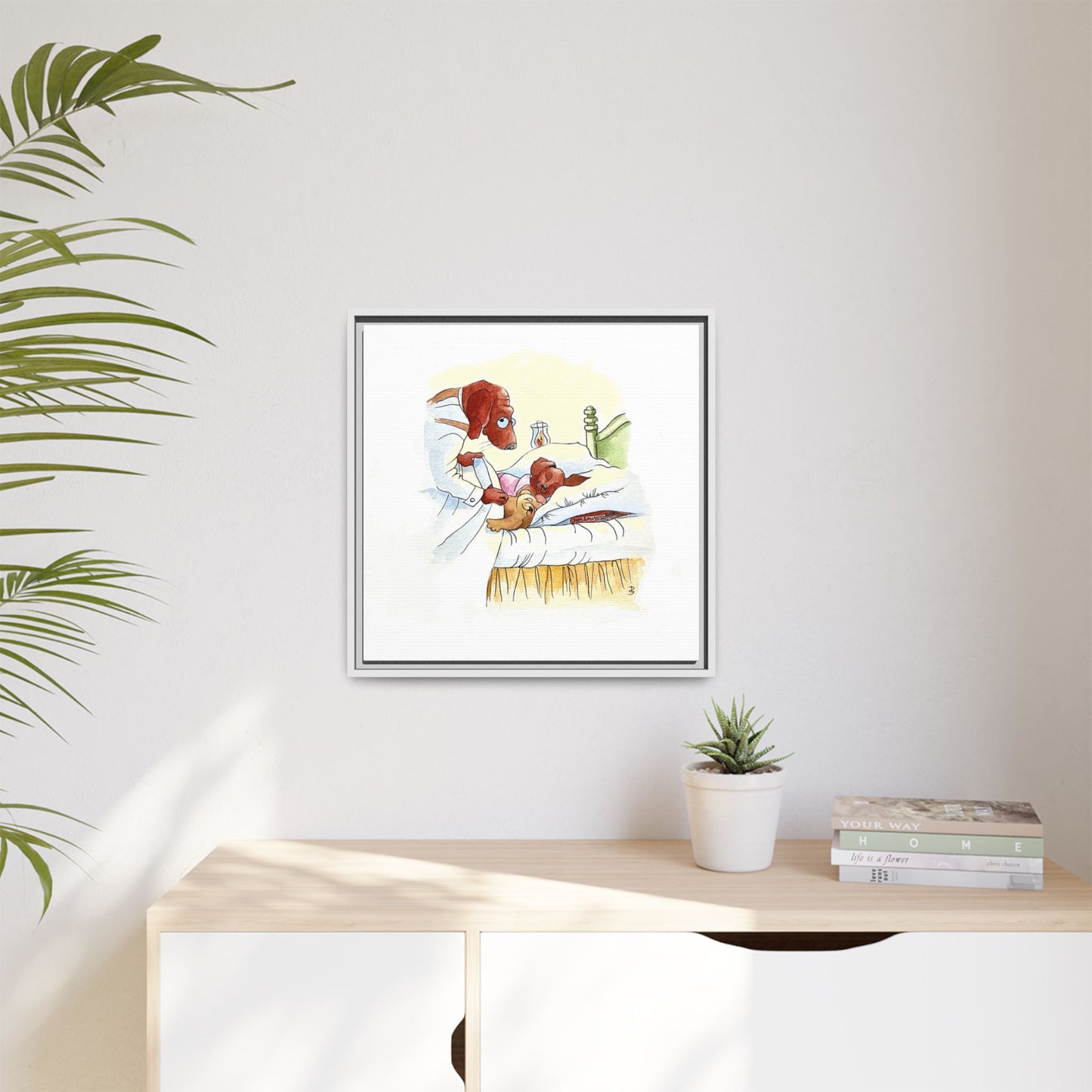 Dogi Fun Matte Canvas Framed