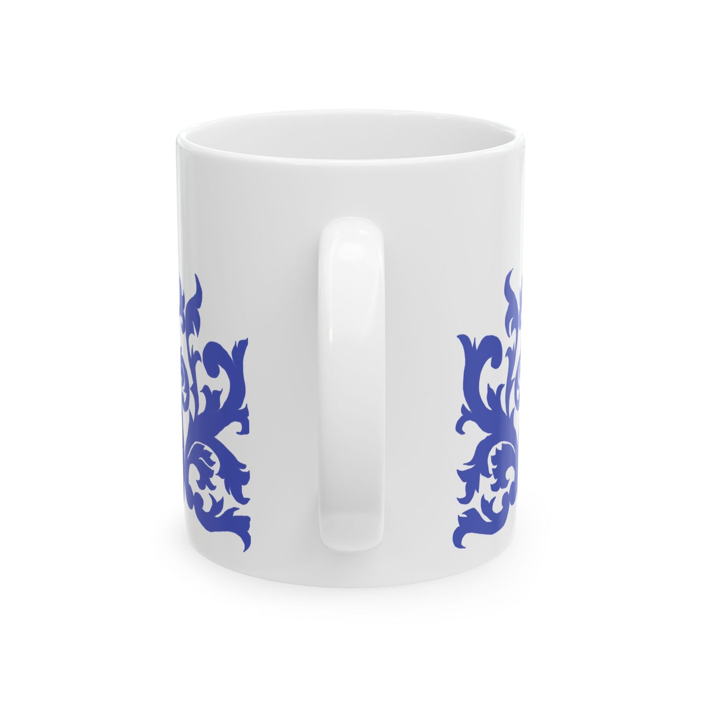 Scrollwork Ceramic Mug Blue What is your life?