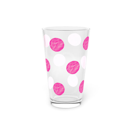 Polka Dot in Fuchsia,  Pint Glass, 16oz