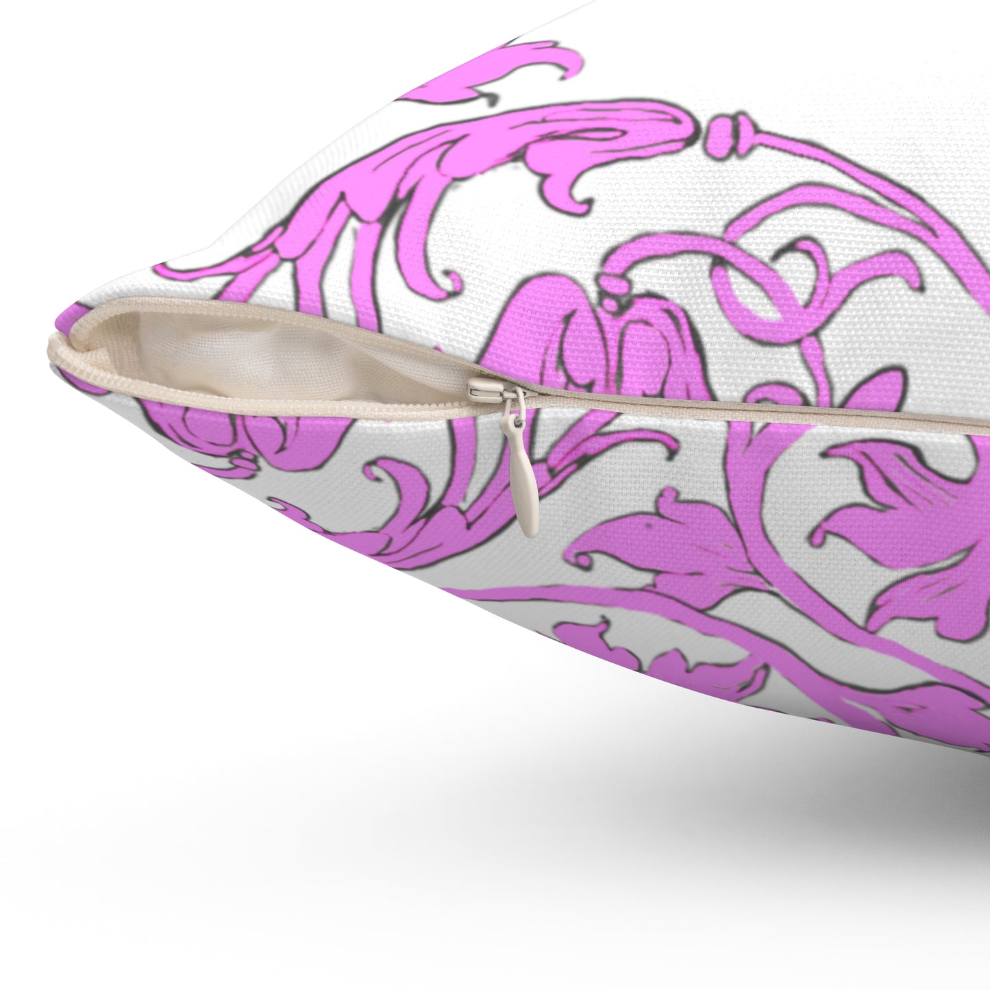 Scrollwork Polyester Square Pillow "Devote yourselves..."