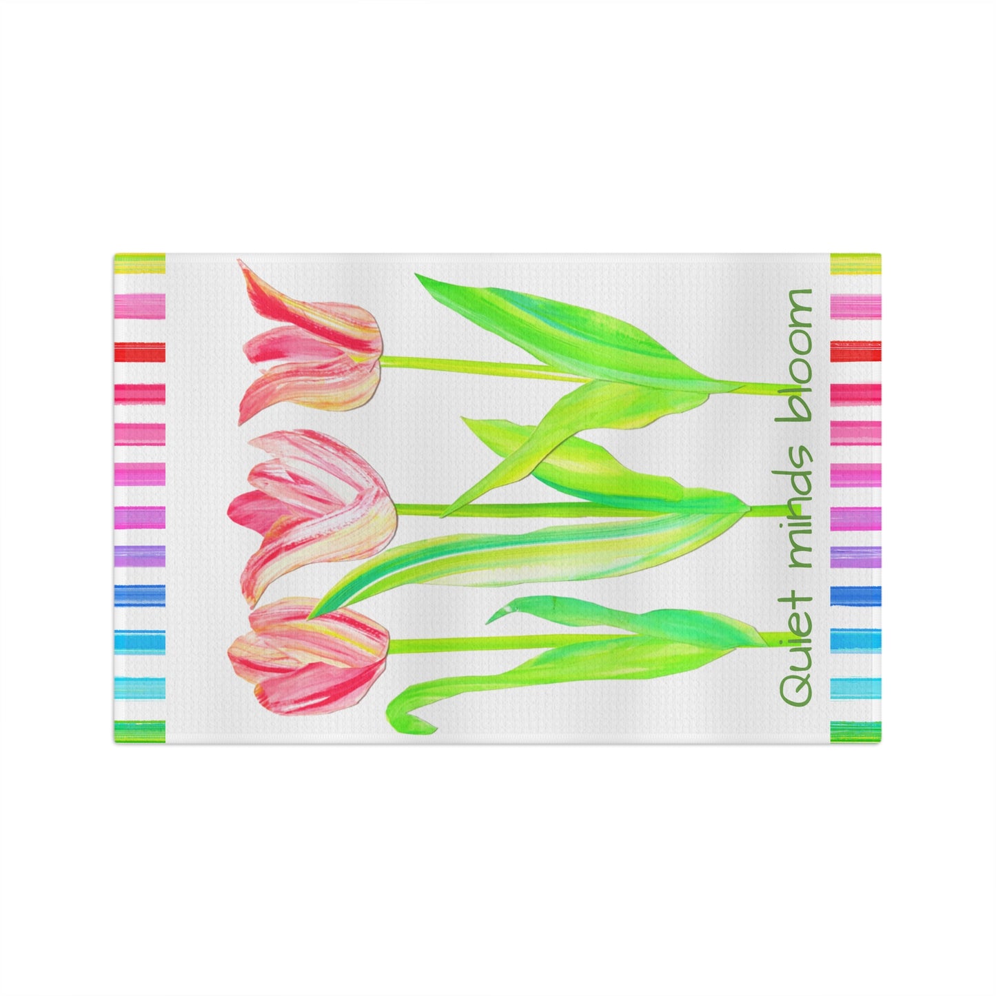 Vibrant Tulip Microfiber Tea Towel Quiet minds bloom