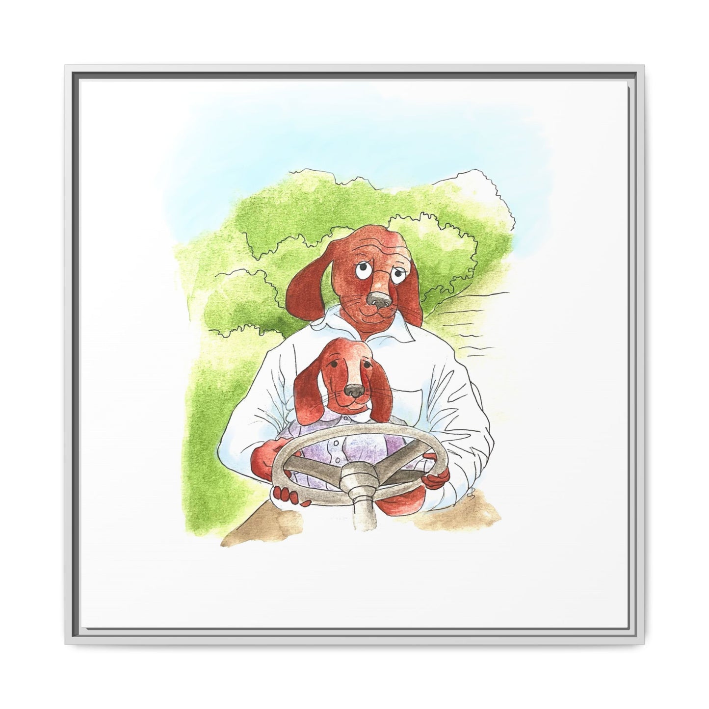Dogi Fun Matte Canvas Framed