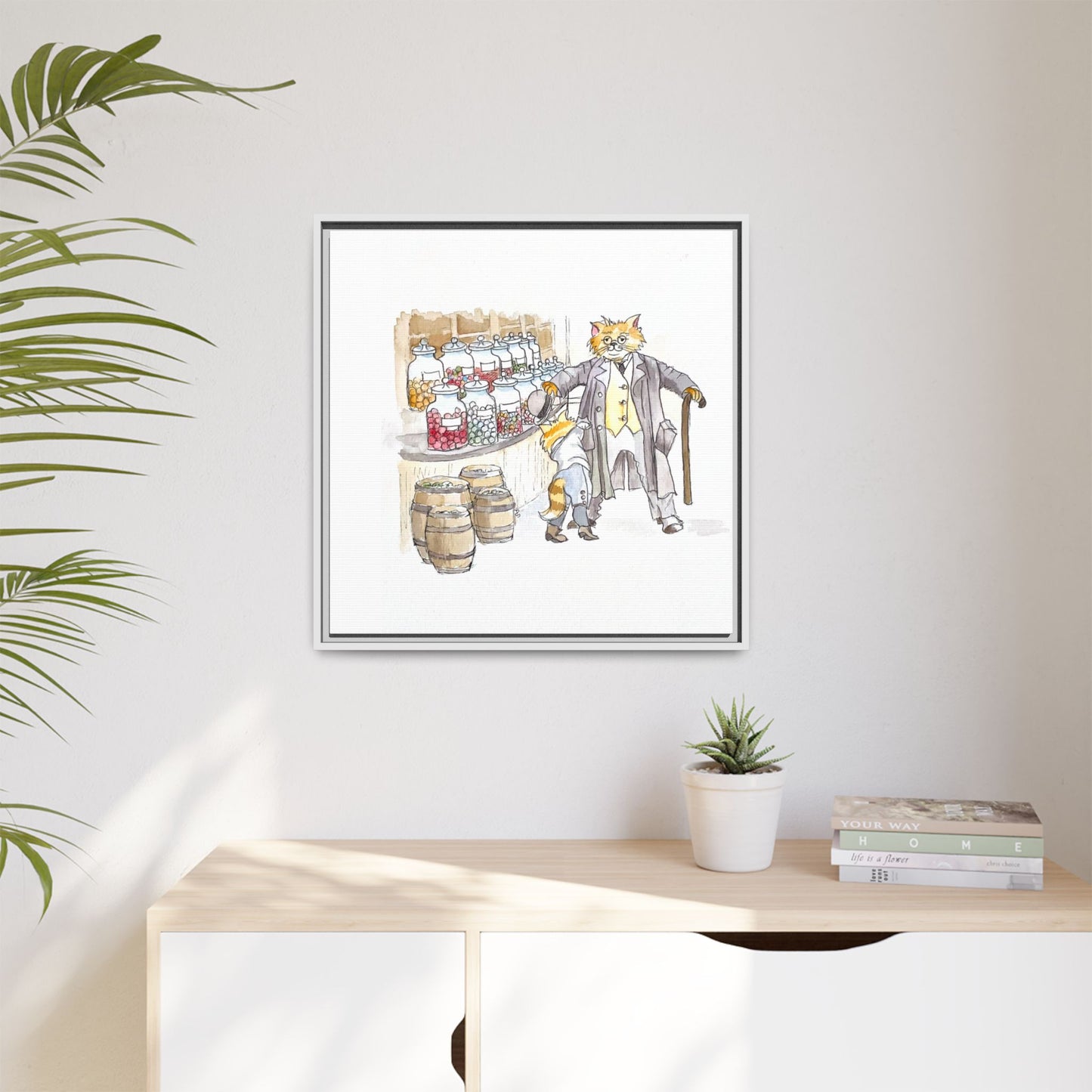 Kitty Fun Matte Canvas Framed