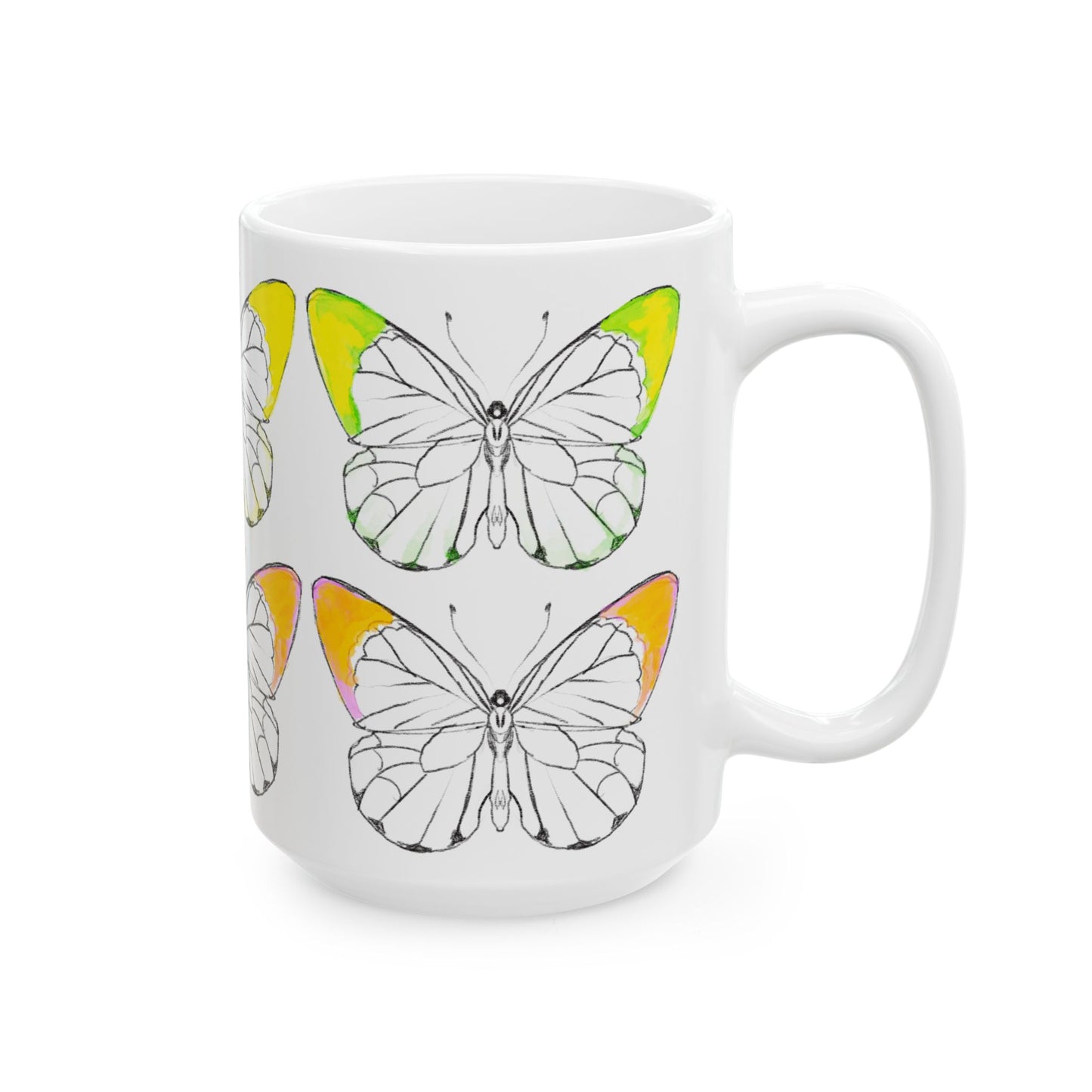 Chroma Ceramic Mug, (11oz, 15oz) yellow orange