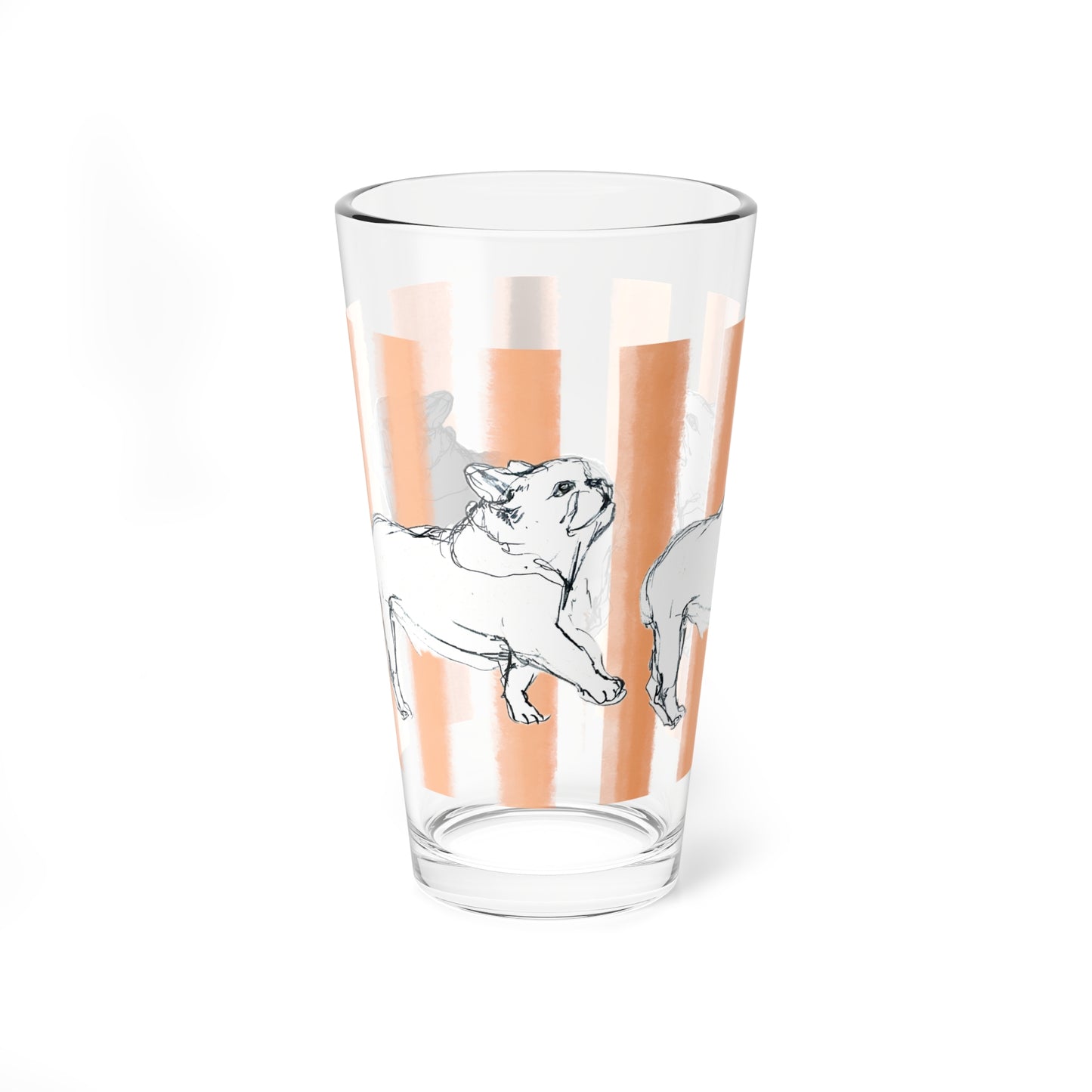 Dogi Fun Pint Glass, 16oz Frenchies