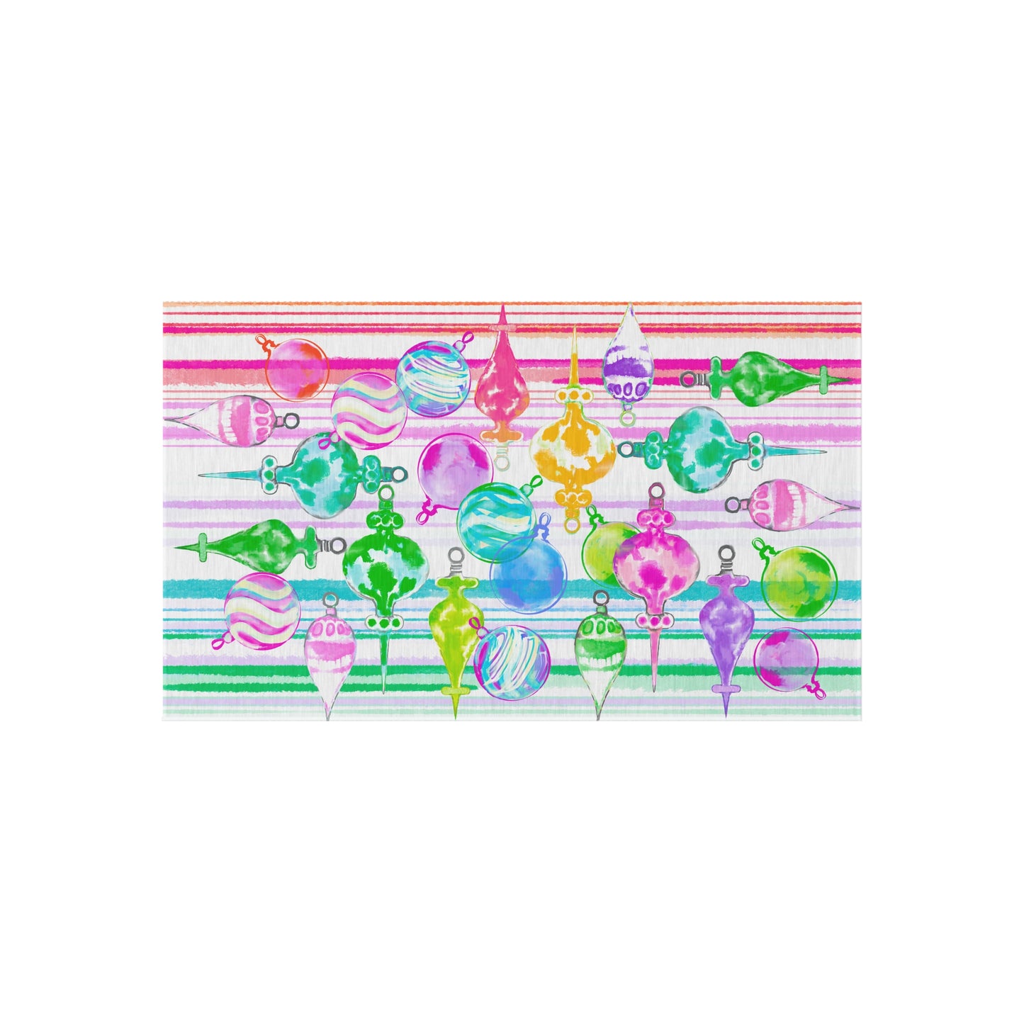 Christmas Indoor/Outdoor Rug Joyful Ornament Tumble