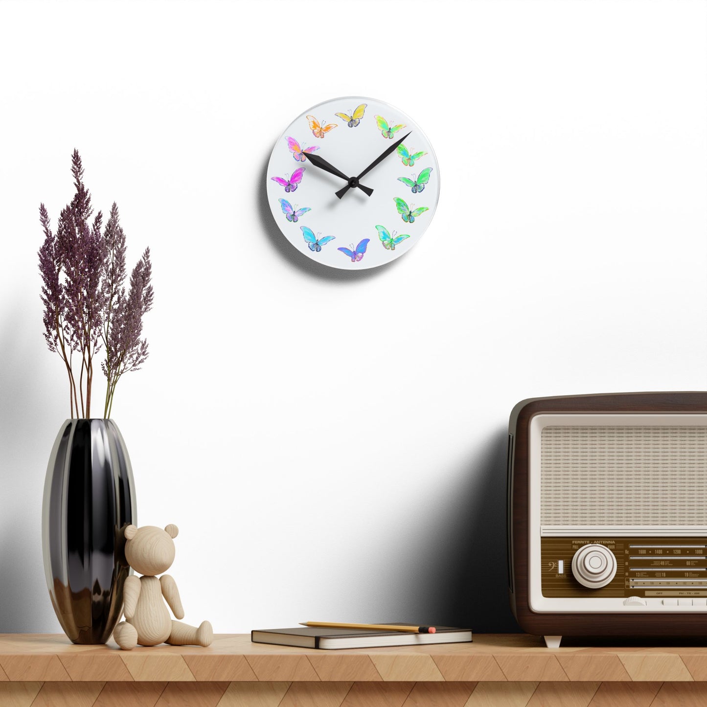 Blossom Glide Acrylic Wall Clock