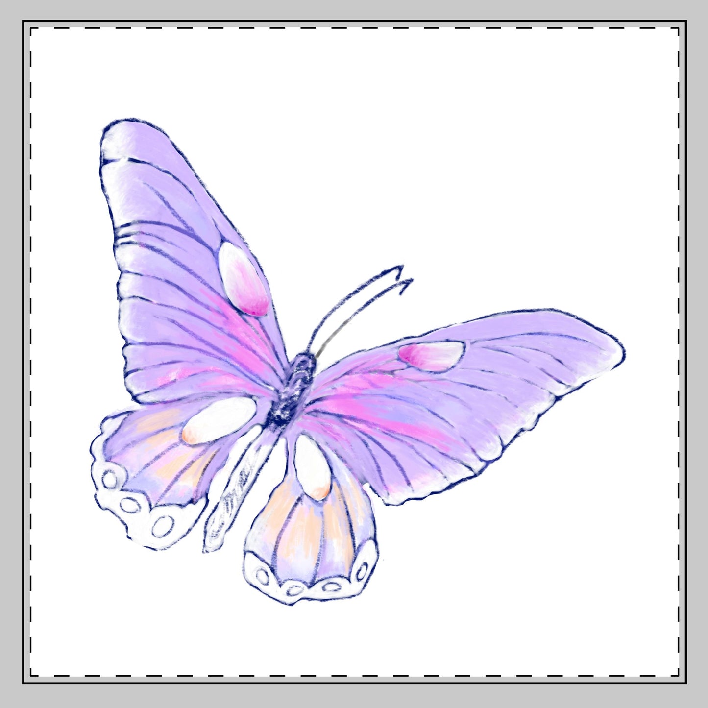 Butterfly Swing, Poly Twill Napkin, Lilac, Bright White Background