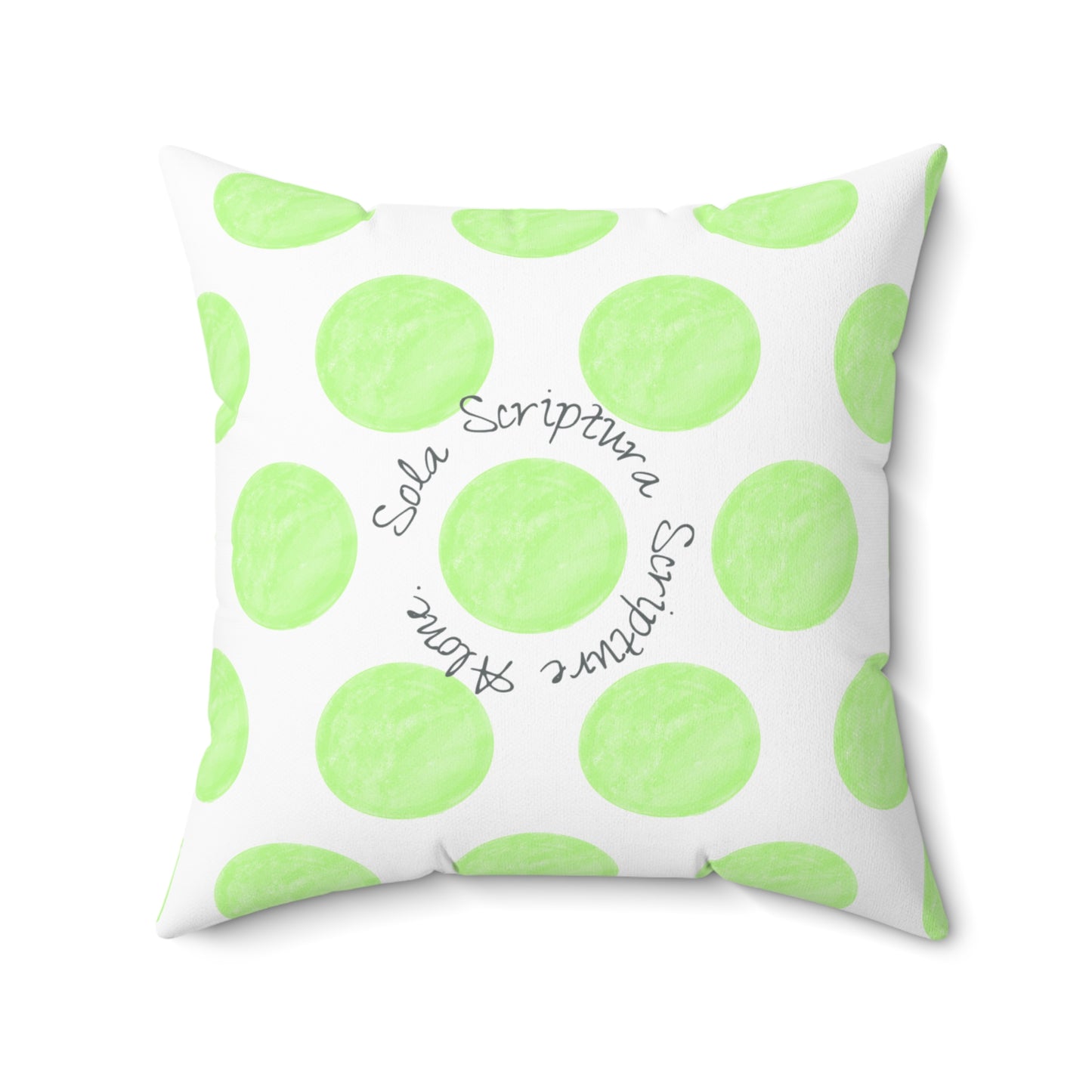 Polka Dot Joy Polyester Square Pillow "Sola Scriptura…”