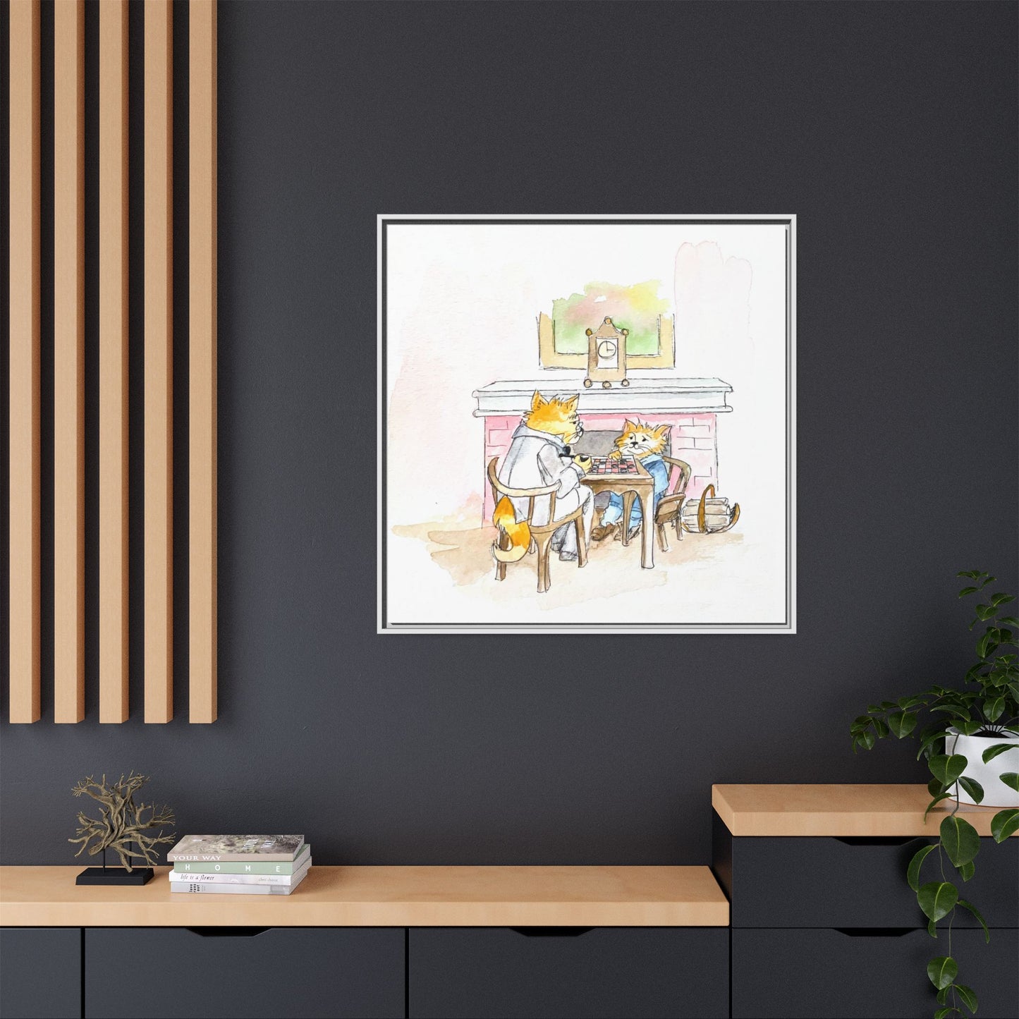 Kitty Fun Matte Canvas Framed