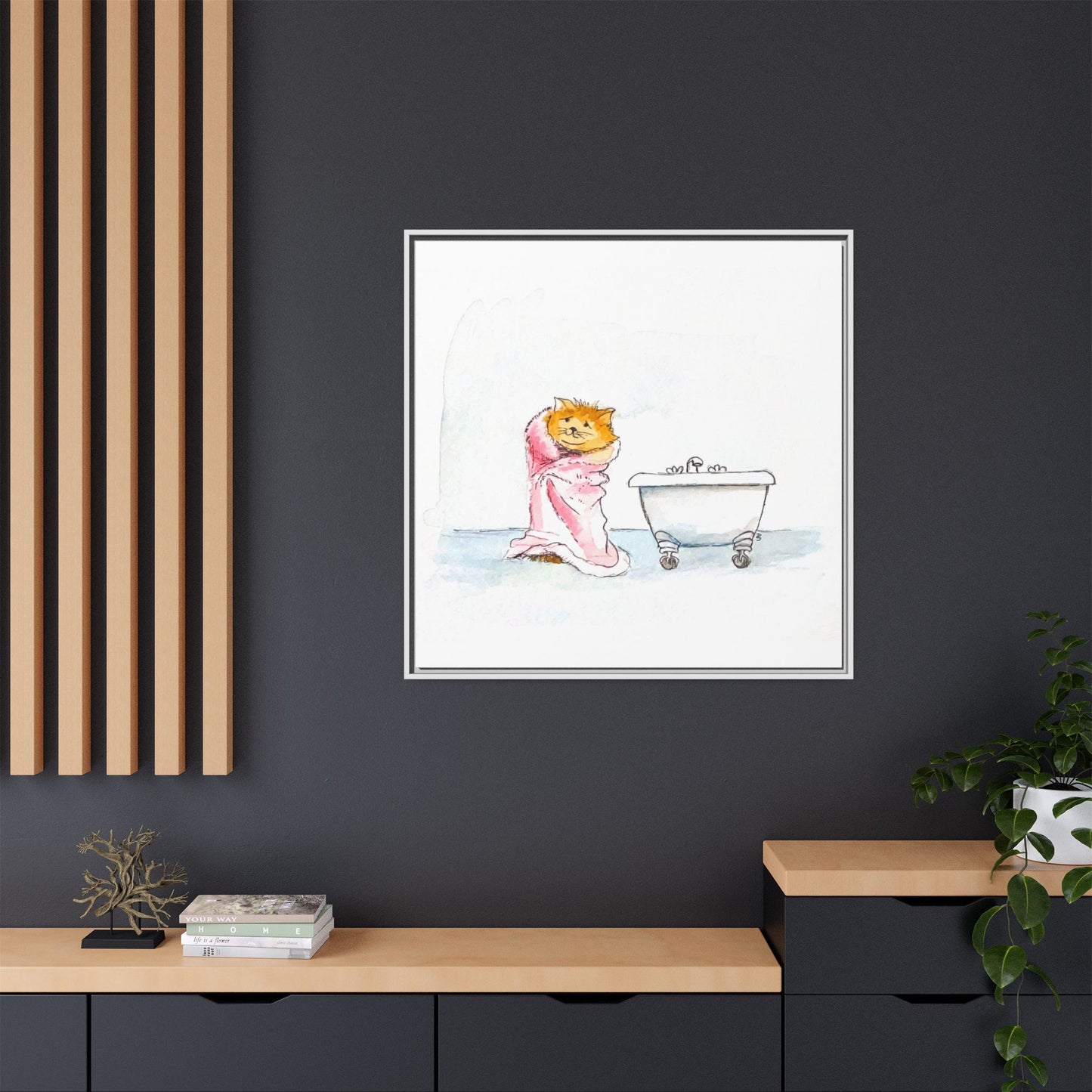 Kitty Fun Matte Canvas Framed