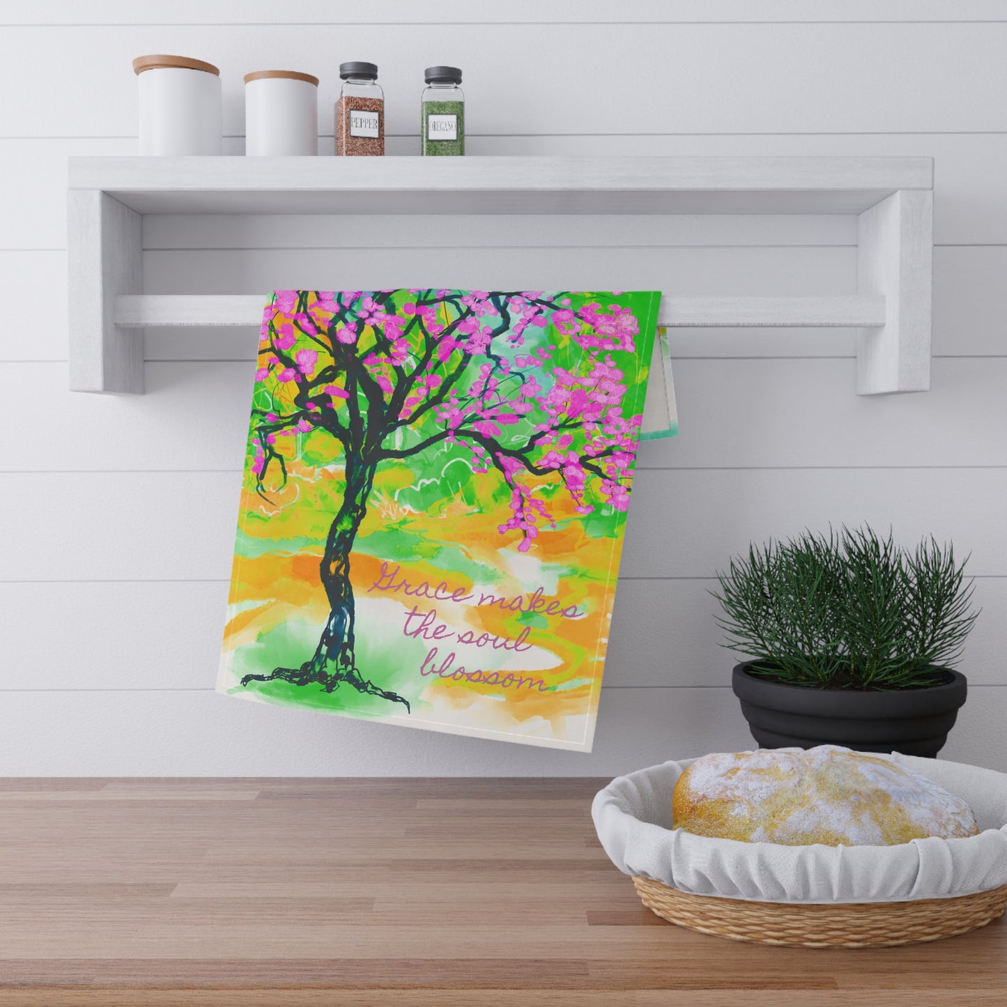 Joyful Landscapes Towels (cotton or poly) "Grace makes the soul blossom'
