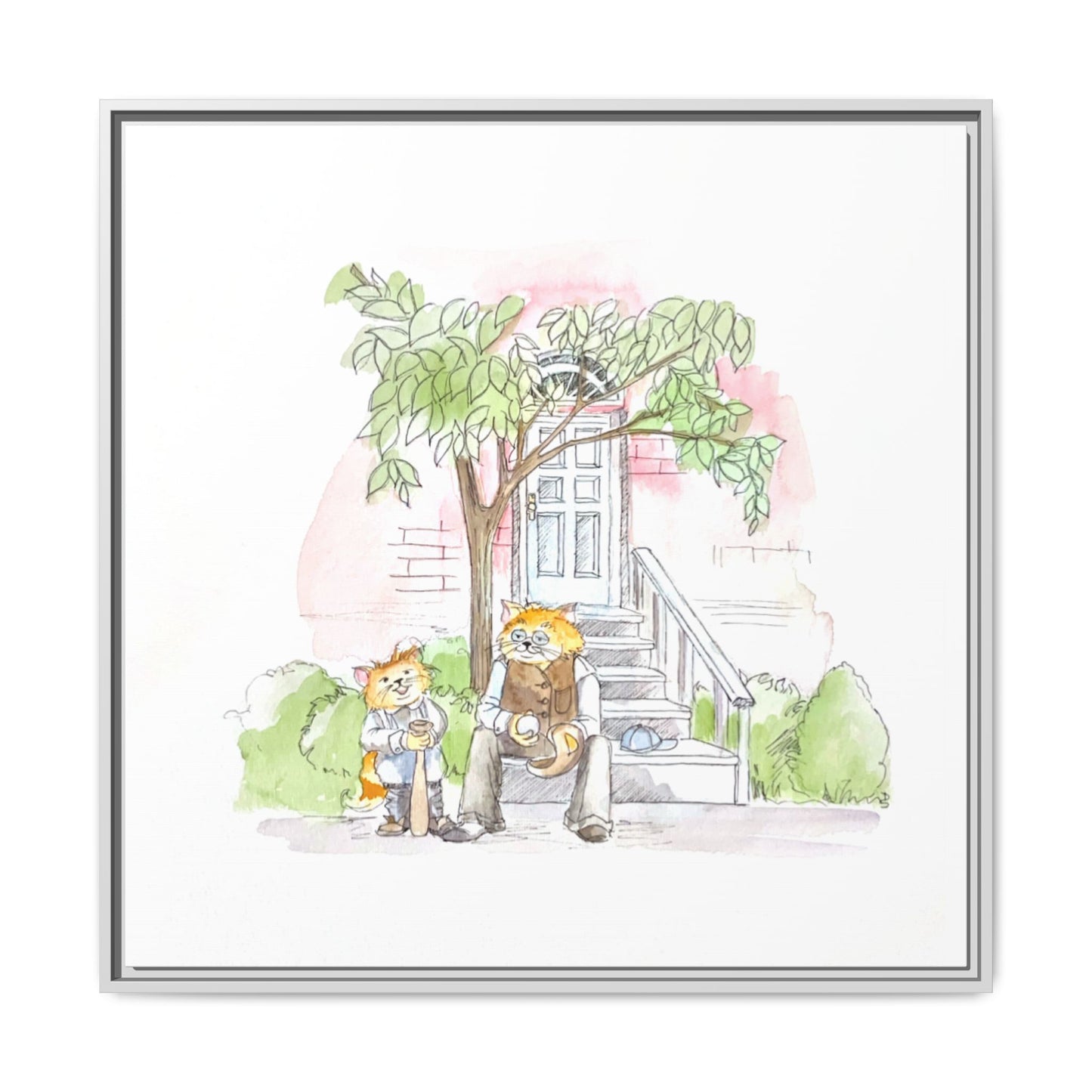 Kitty Fun Matte Canvas Framed