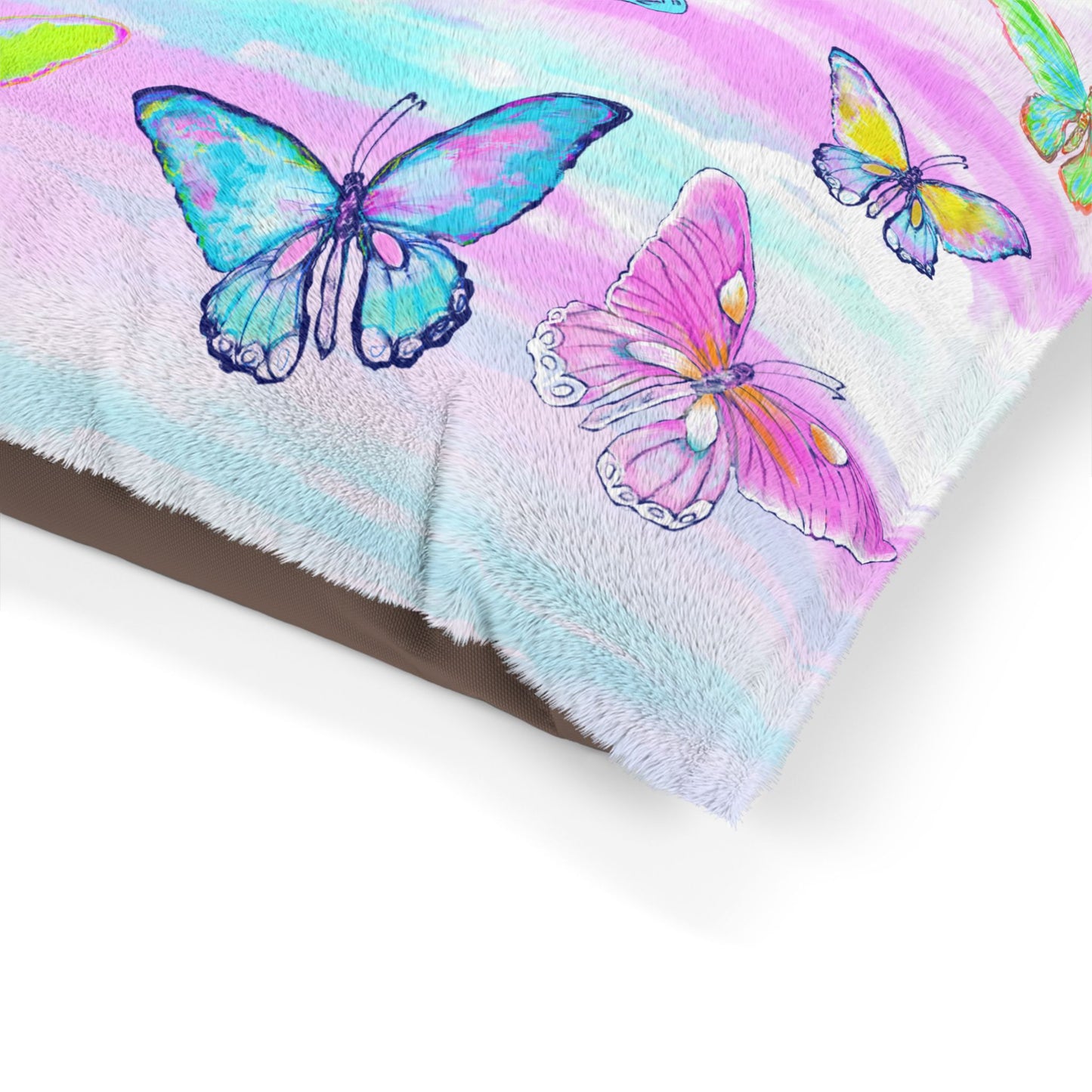 Dogi Butterfly Flutter Pet Bed Colorful Butterflies Pink Sky
