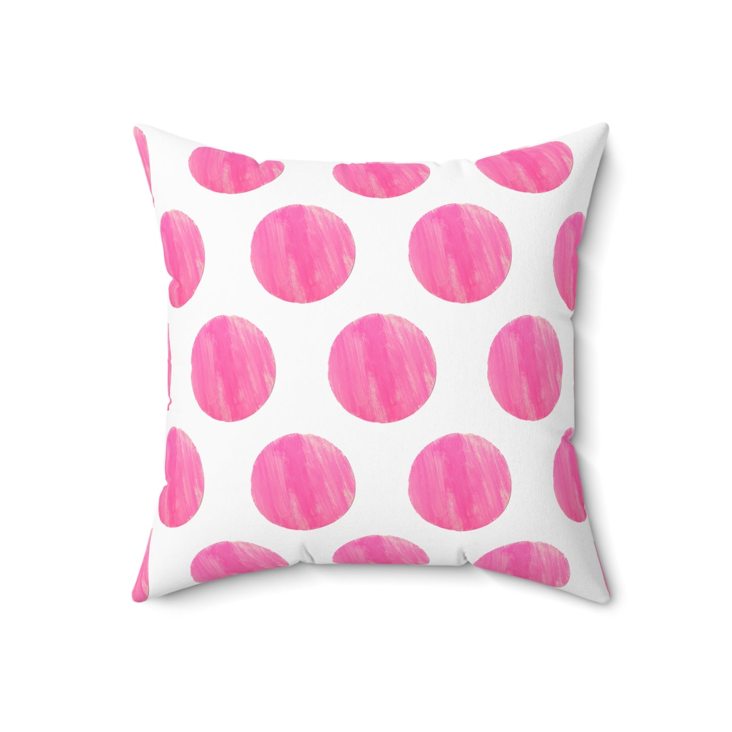 Polka Dot Palette Polyester Square Pillow Raspberry