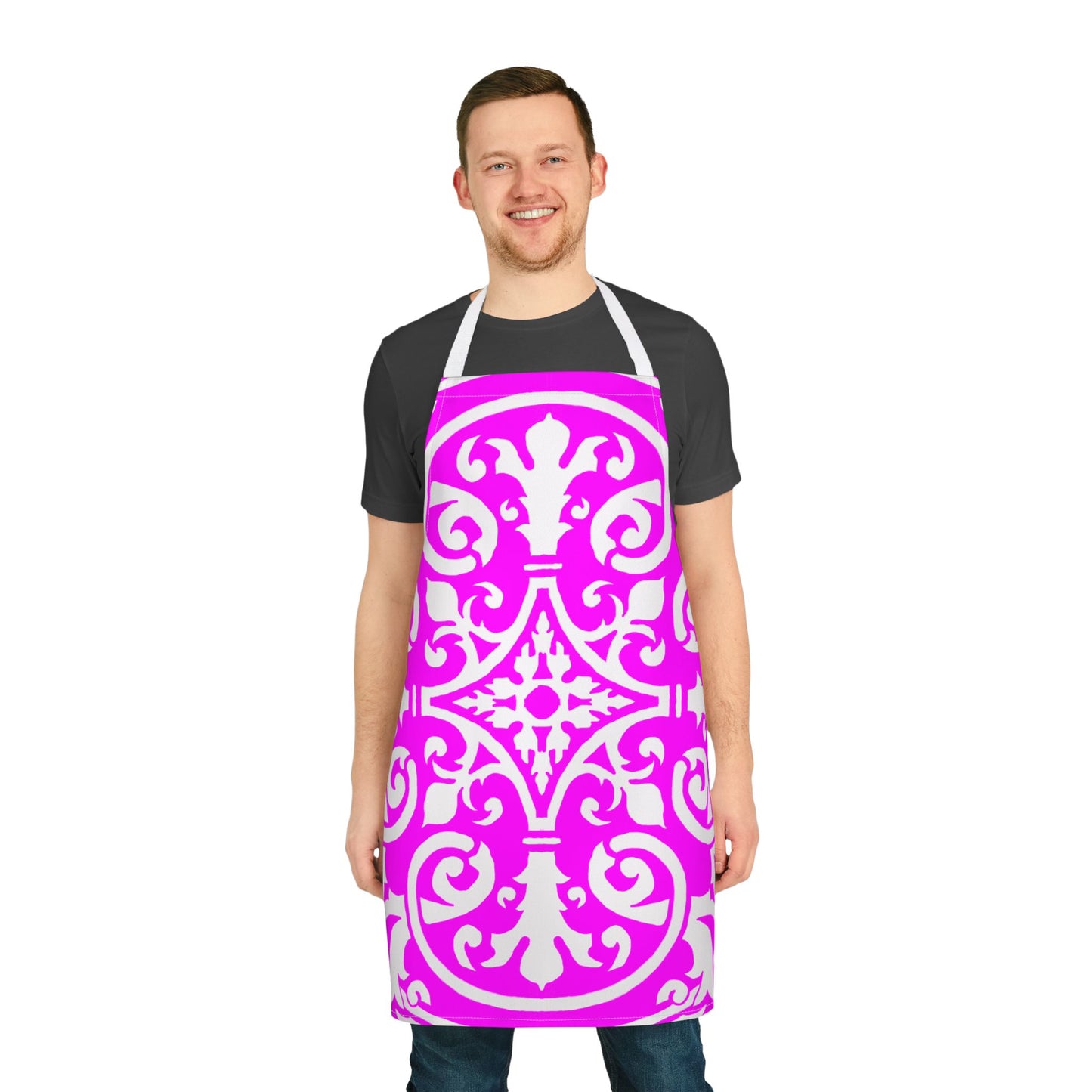 Scrollwork Apron Raspberry