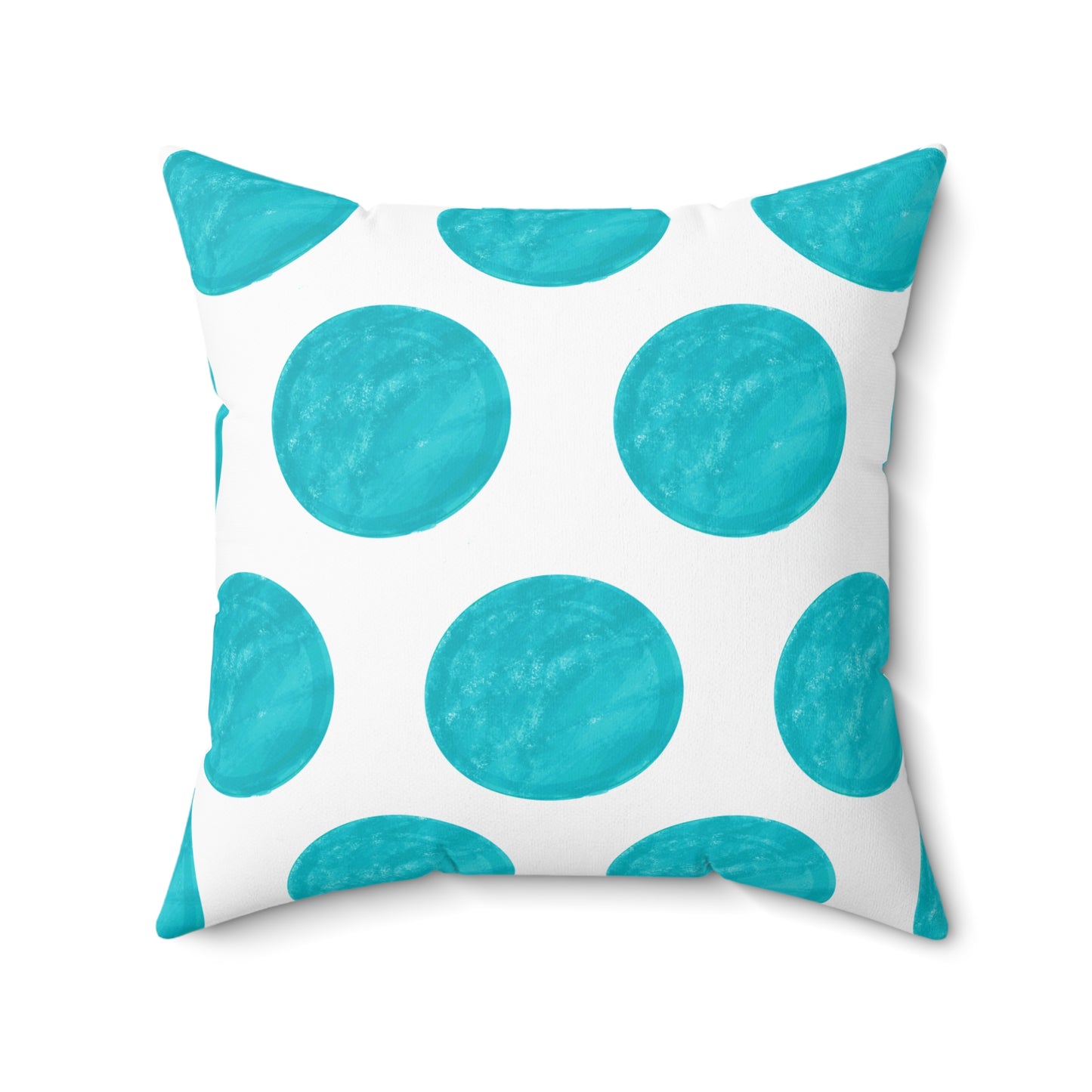 Polka Dot Palette Polyester Square Pillow aqua teal