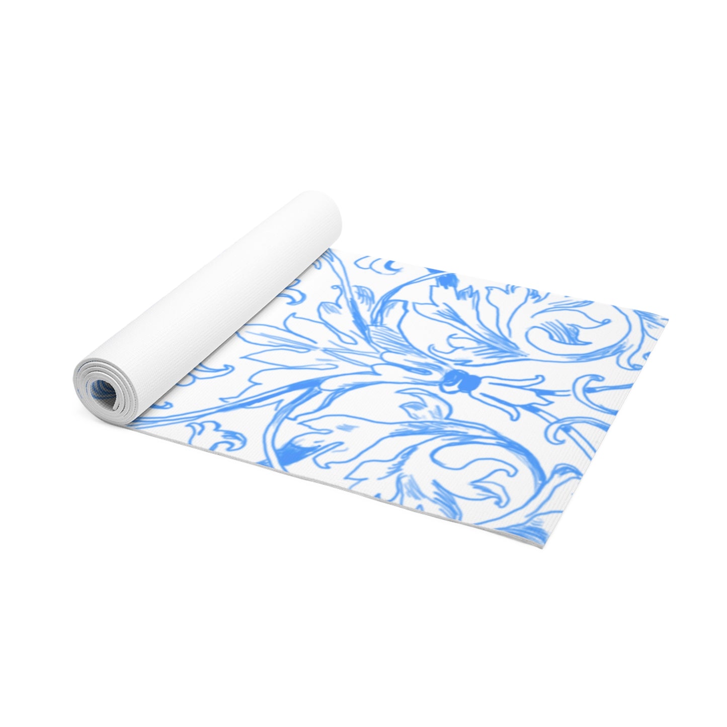Scrollwork Exercise Mat Light Blue