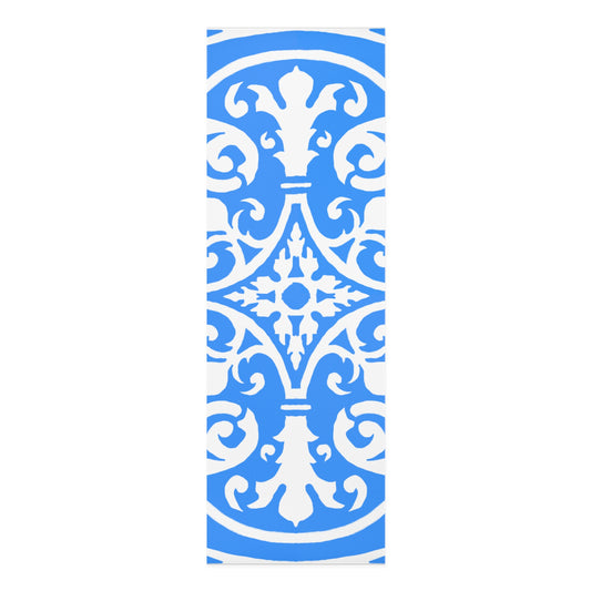 Scrollwork Exercise Mat Blue