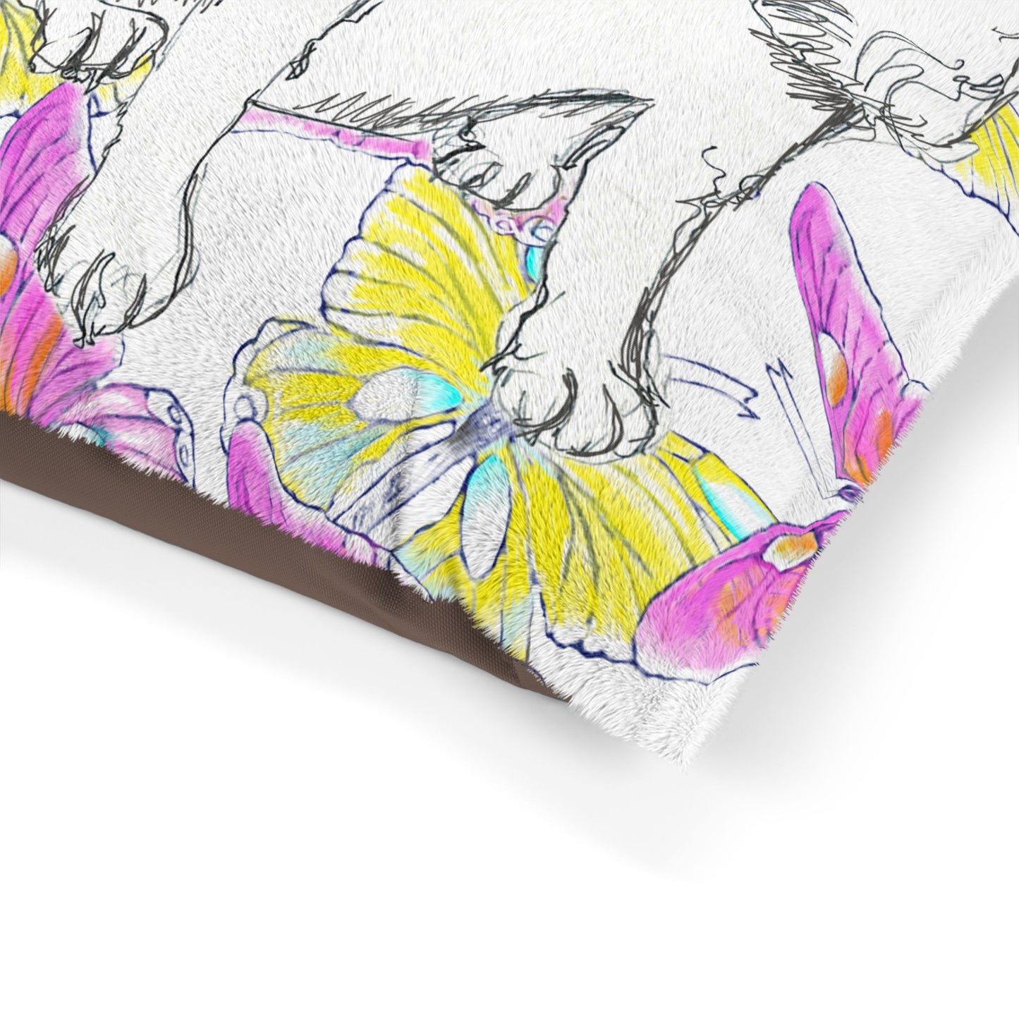 Dogi Butterfly Flutter Pet Bed Pink and Yellow