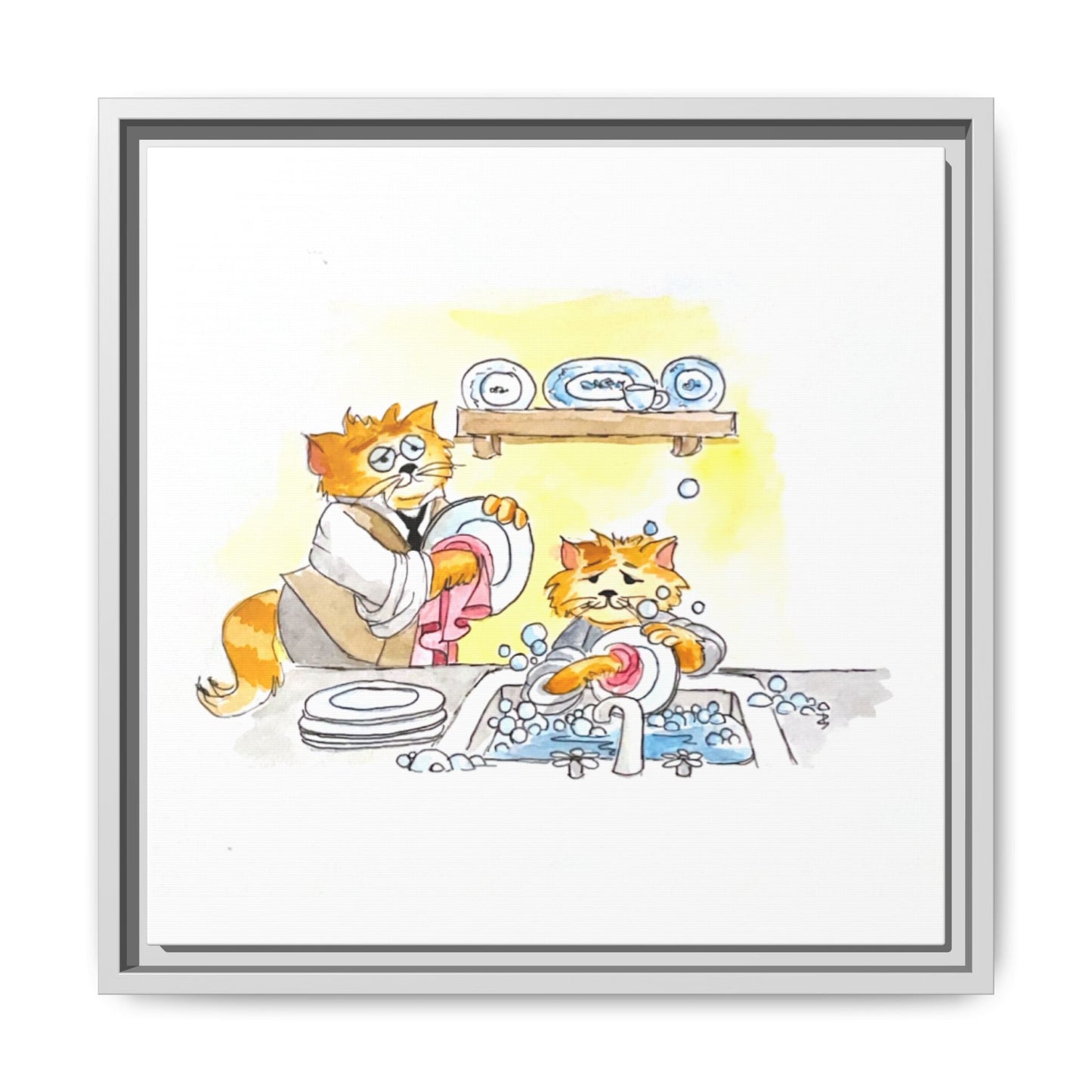 Kitty Fun Matte Canvas Framed