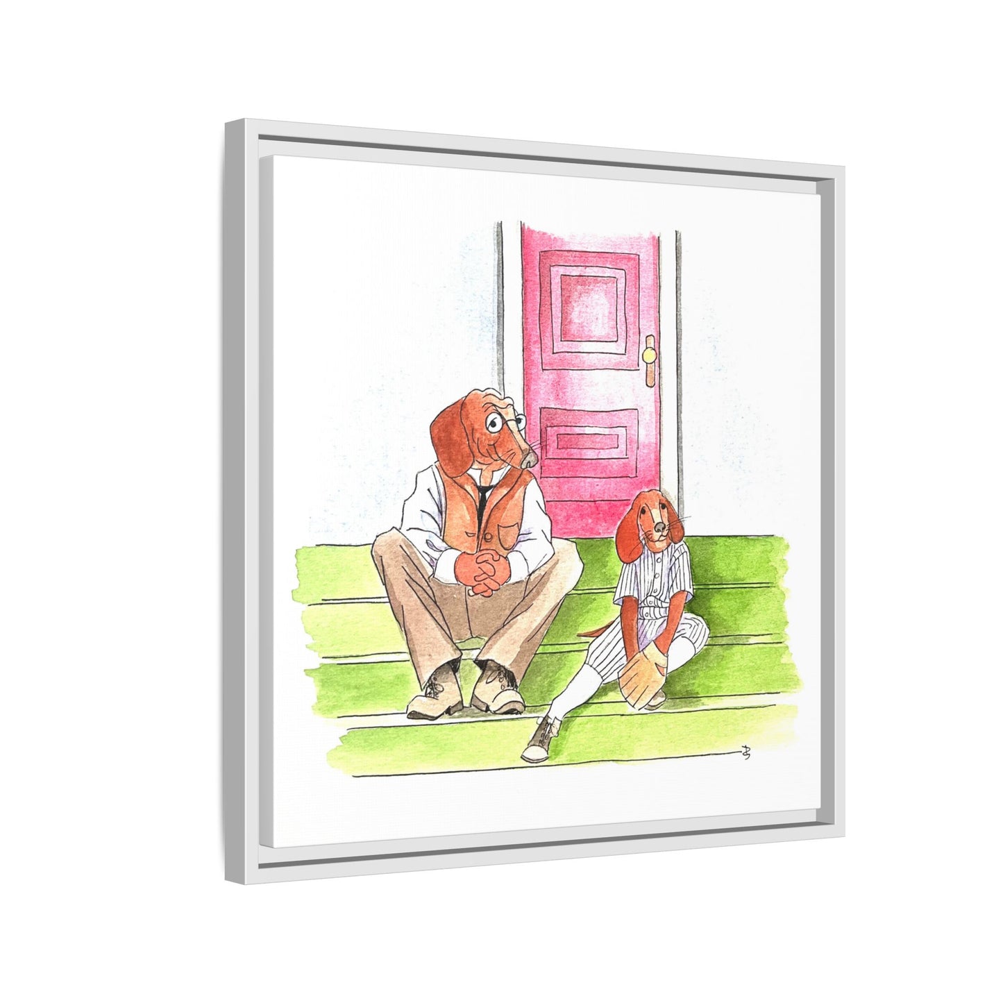 Dogi Fun Matte Canvas Framed