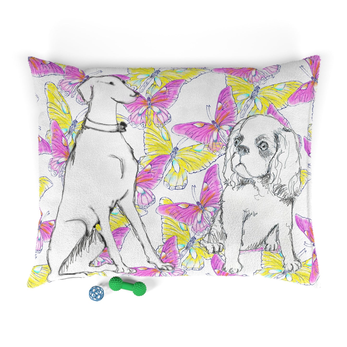 Dogi Butterfly Flutter Pet Bed Pink and Yellow