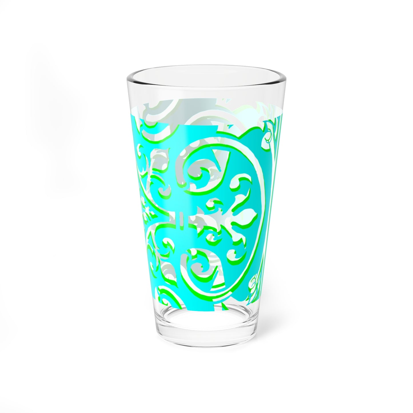 Mixing Glass, 16oz Scrollwork Art