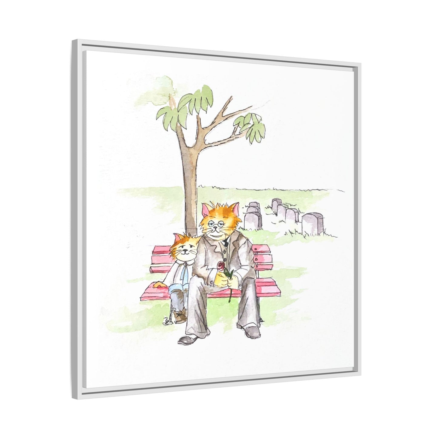 Kitty Fun Matte Canvas Framed