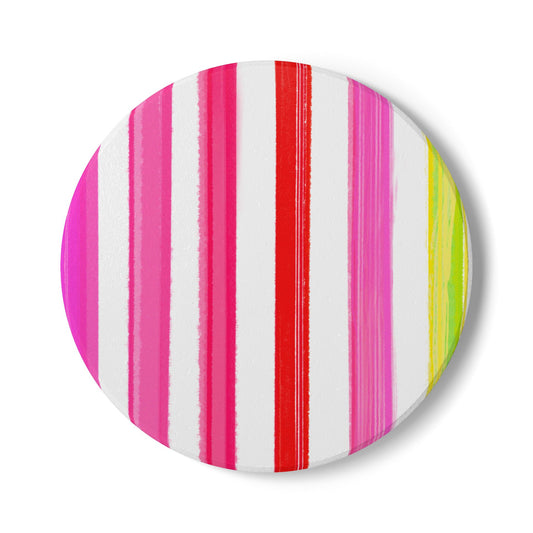 Rainbow Stripes Ceramic Coaster