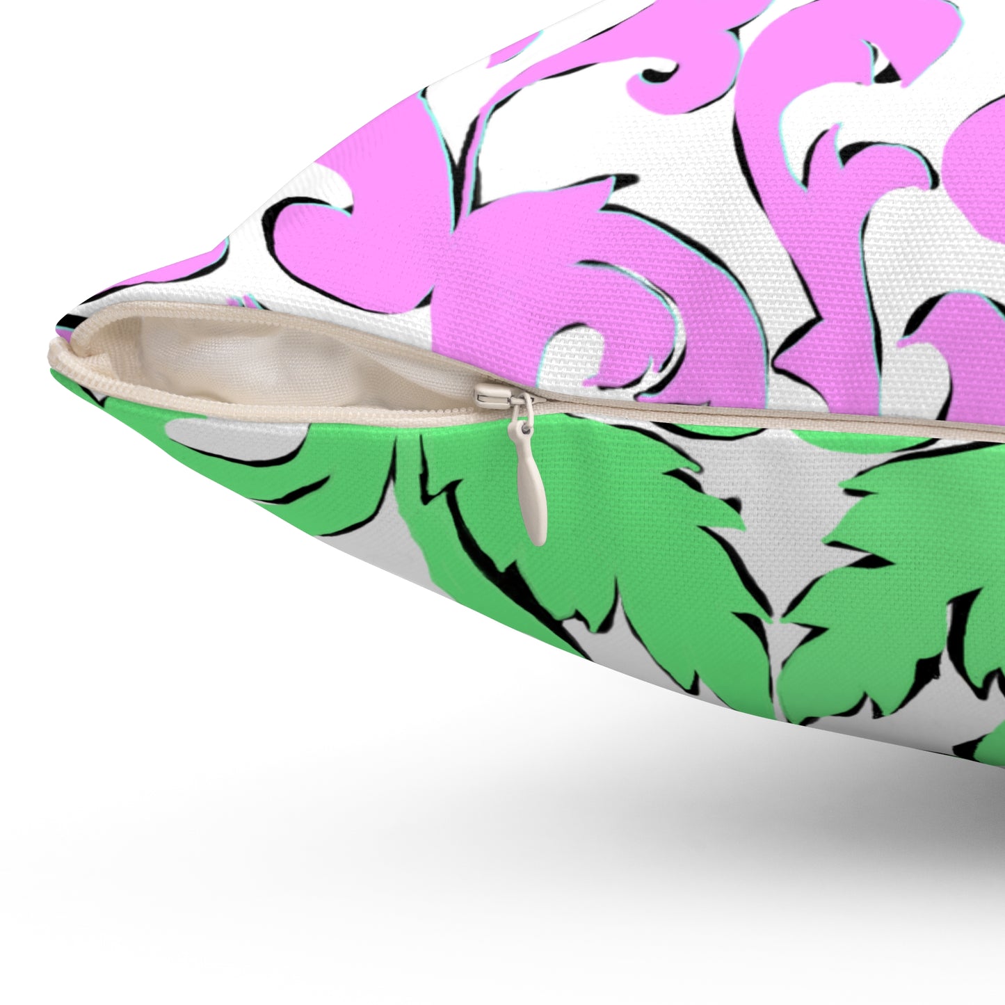 Scrollwork Polyester Square Pillow "Love the Lord..."