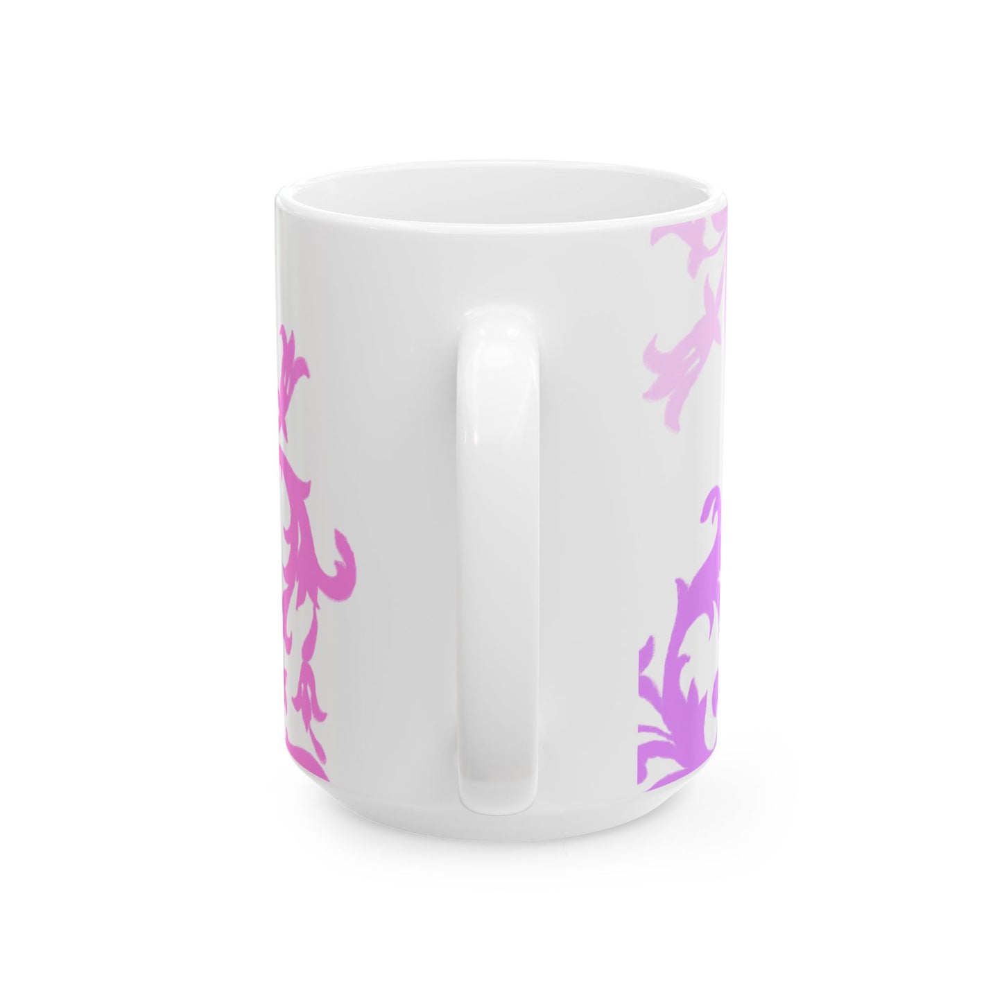 Scrollwork Ceramic Mug Pink Purple