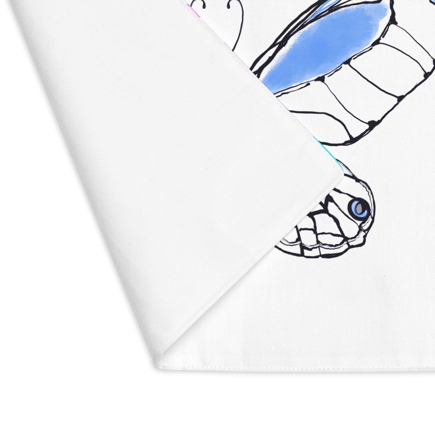 Butterfly Flutterstripe Placemat in Blue with Multi-color Stripe Border (1 pc) cotton